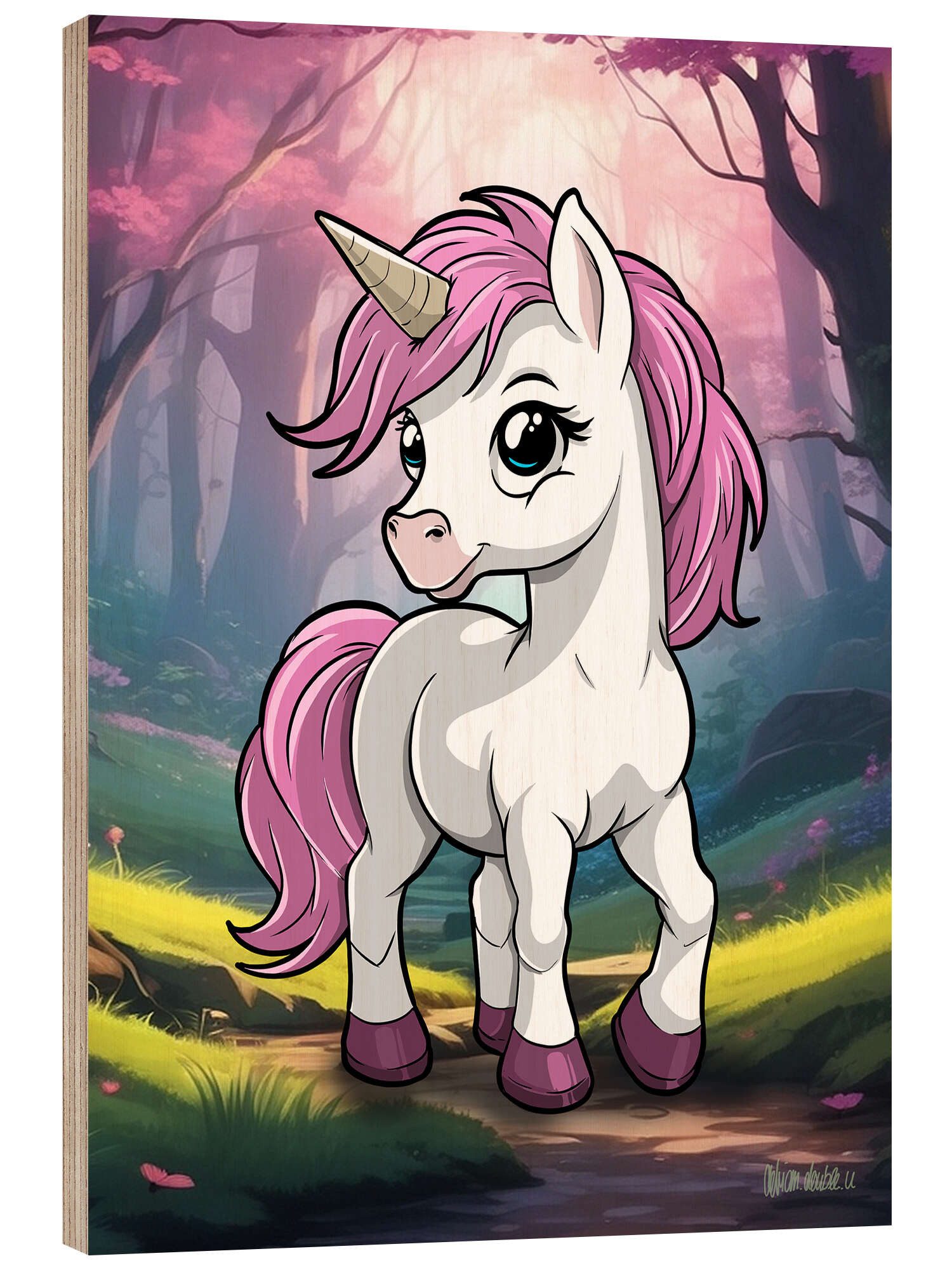 Posterlounge Wandbild Kleines Einhorn, A.DOUBLE.U, erhältlich als Poster, Leinwandbild, Wandsticker oder Acrylglasbild