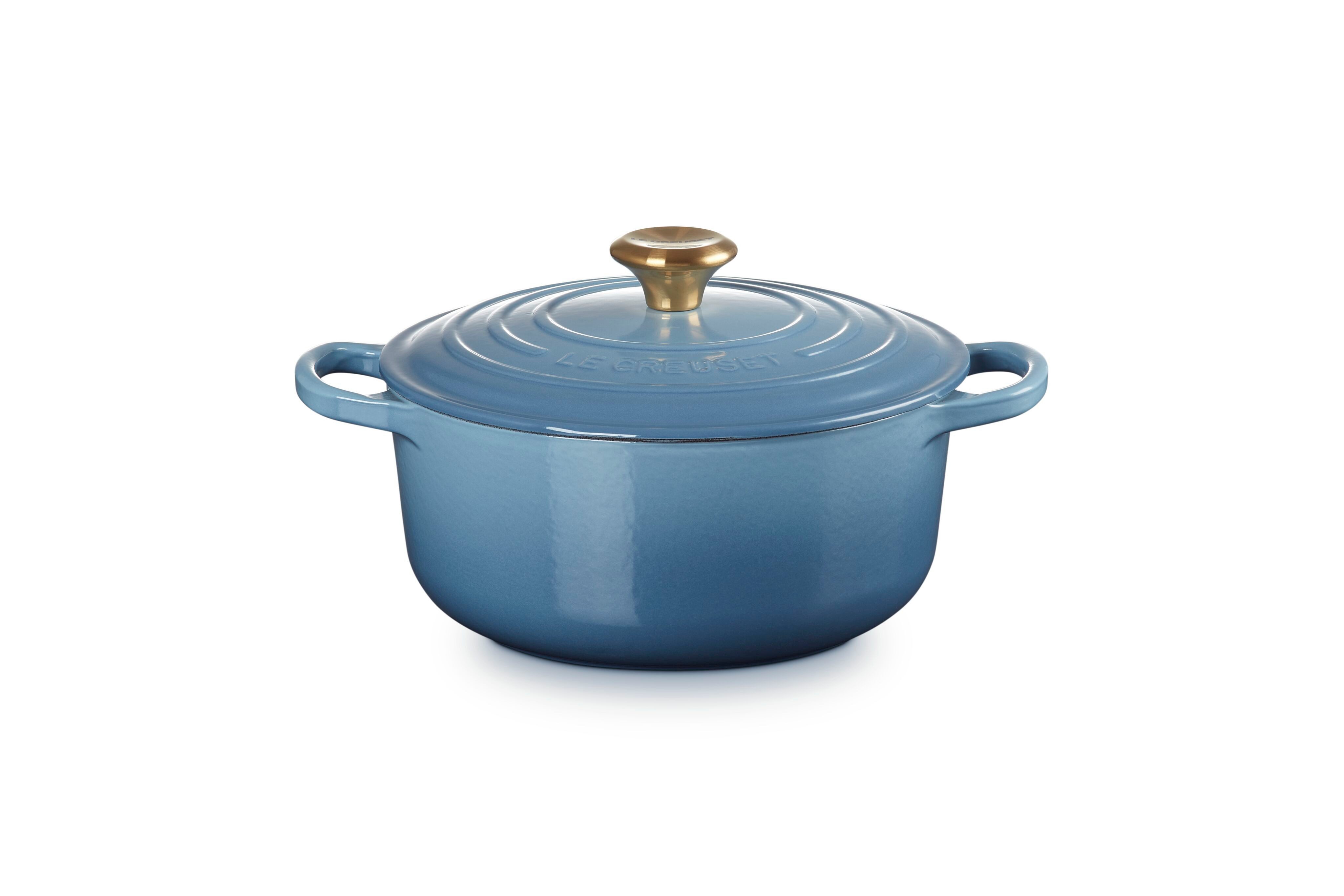 LE CREUSET Bräter Signature Gusseisen-Bräter, Gusseisen, Rund, Ø 20 cm, 2,4 l, 3,09 kg, Chambray, 21177204344441