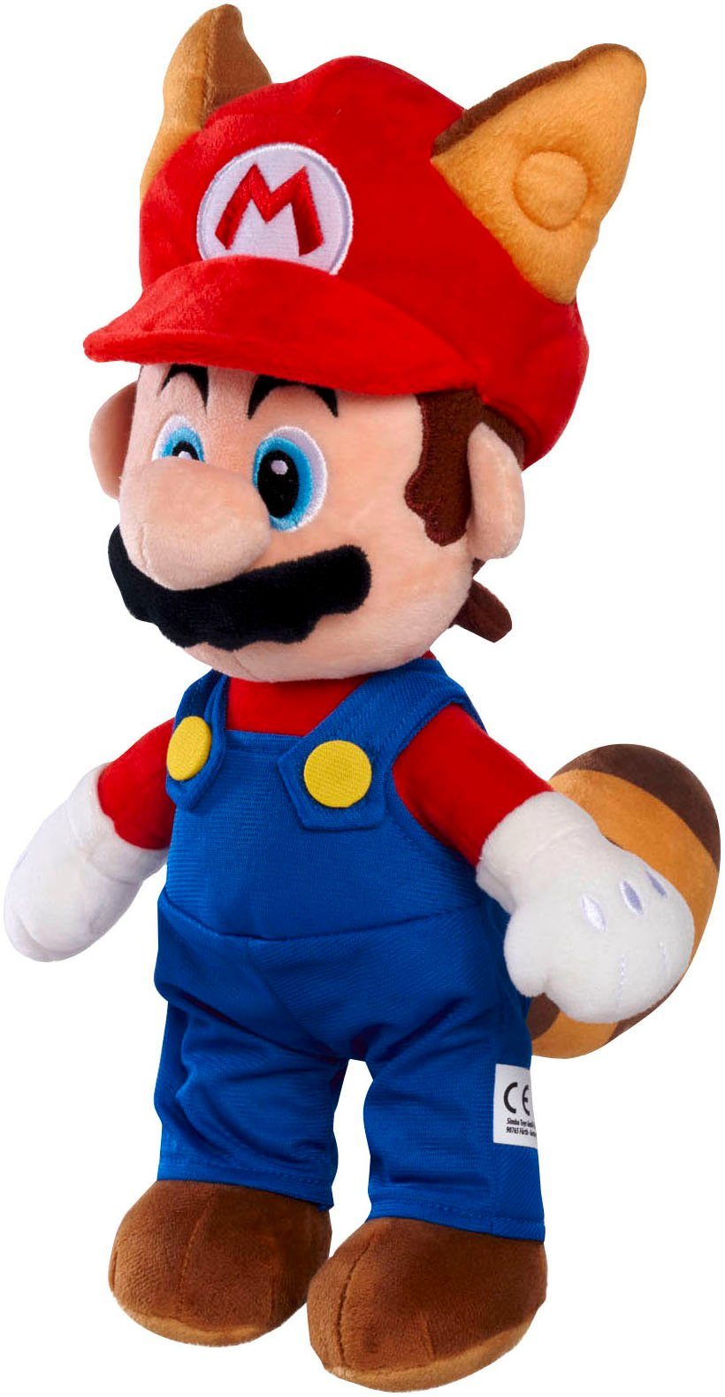 Plüschfigur Nintendo, Super Mario, Waschbär Mario Plüsch, 30 cm