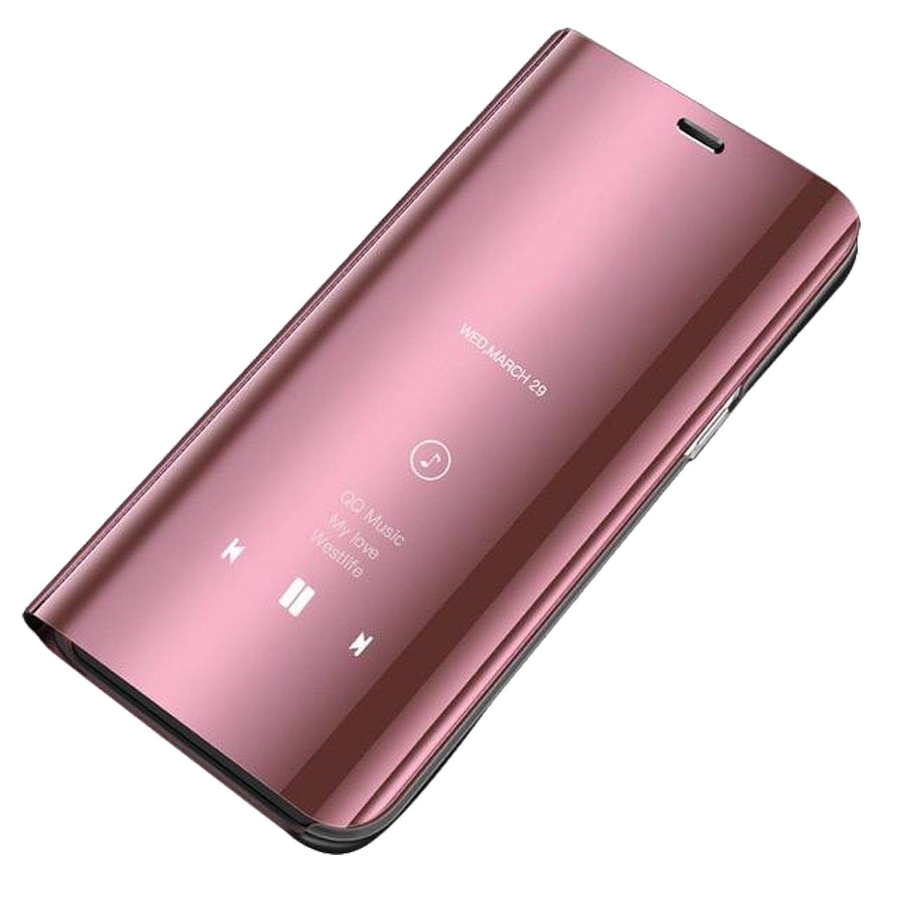 cofi1453 Handyhülle cofi1453® Smart View Spiegel Mirror Smart Cover Schale Etui kompatibel mit Xiaomi Mi Note 10 Pro Schutzhülle Tasche Case Schutz Clear