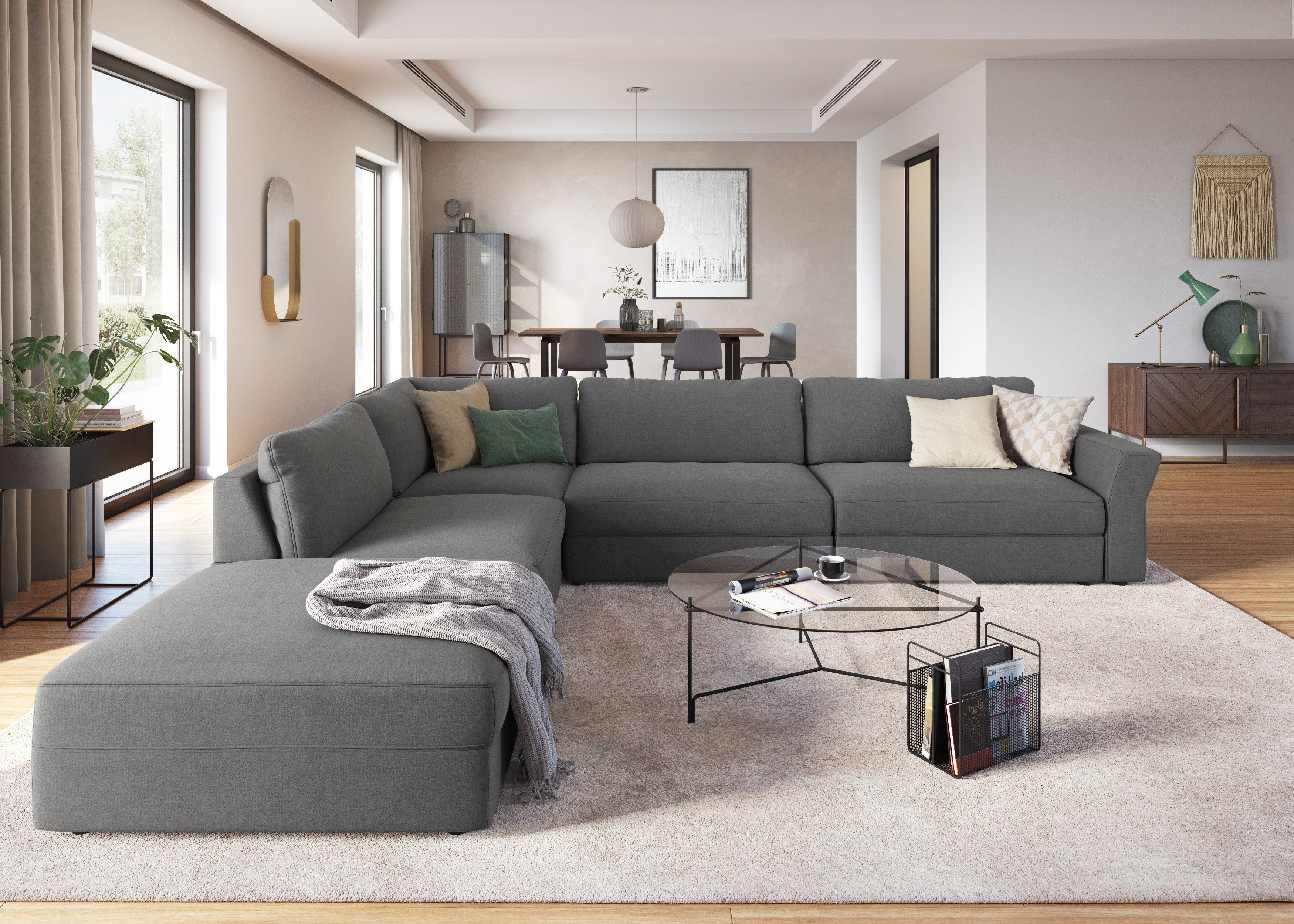sit&more Ecksofa Cadabra L-Form, Breite 356 cm, mit Sitztiefenverstellung