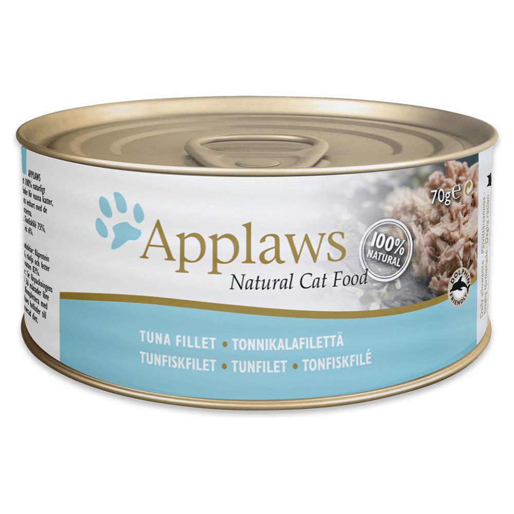 Applaws Thunfischfilets 70 g - 24 Stück, Nassfutter für: Katze