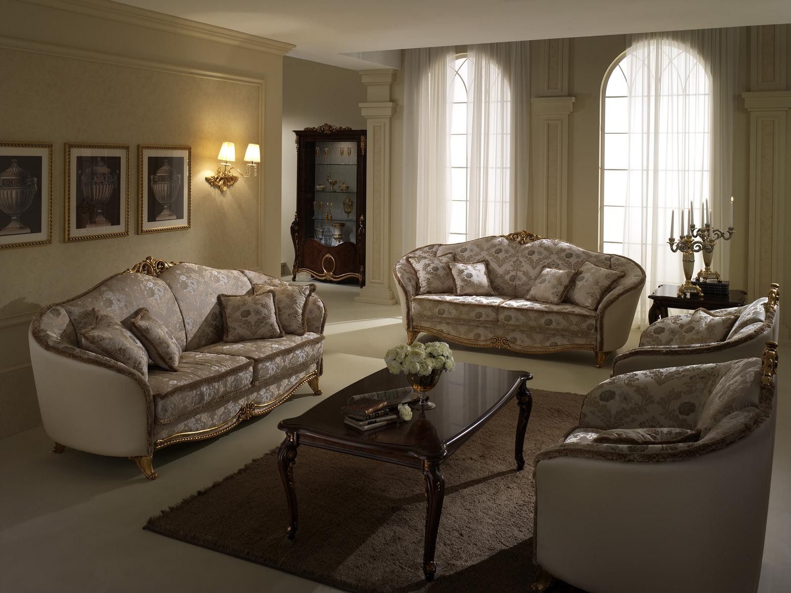 Xlmoebel Sofa Luxus Italienische Sofagarnitur 3+1 von arredoclassic™, Sofagarnitur 4 Teile, Made in Europa