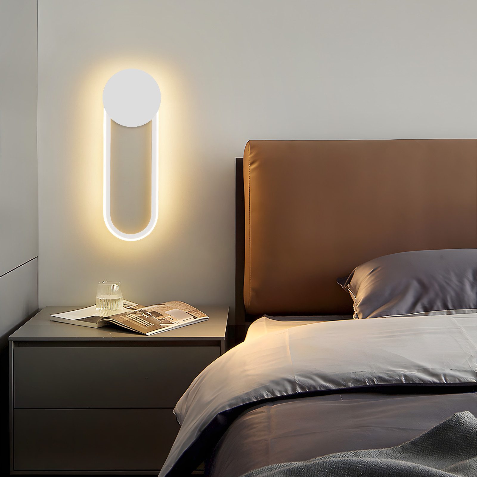ZMH LED Wandleuchte Innen Wandlampe Flurlampe Modern Design 3000K, Außenleuchtend, LED fest integriert, warmweiß