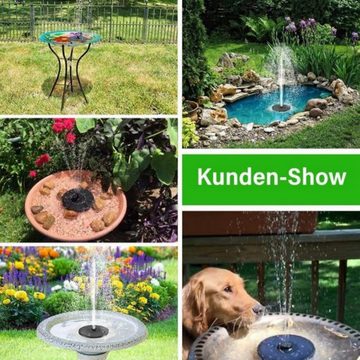 Novzep Gartenbrunnen 1.2W-Solar Springbrunnen, Solar Teichpumpe Außenbrunnen, 6 Nozzle