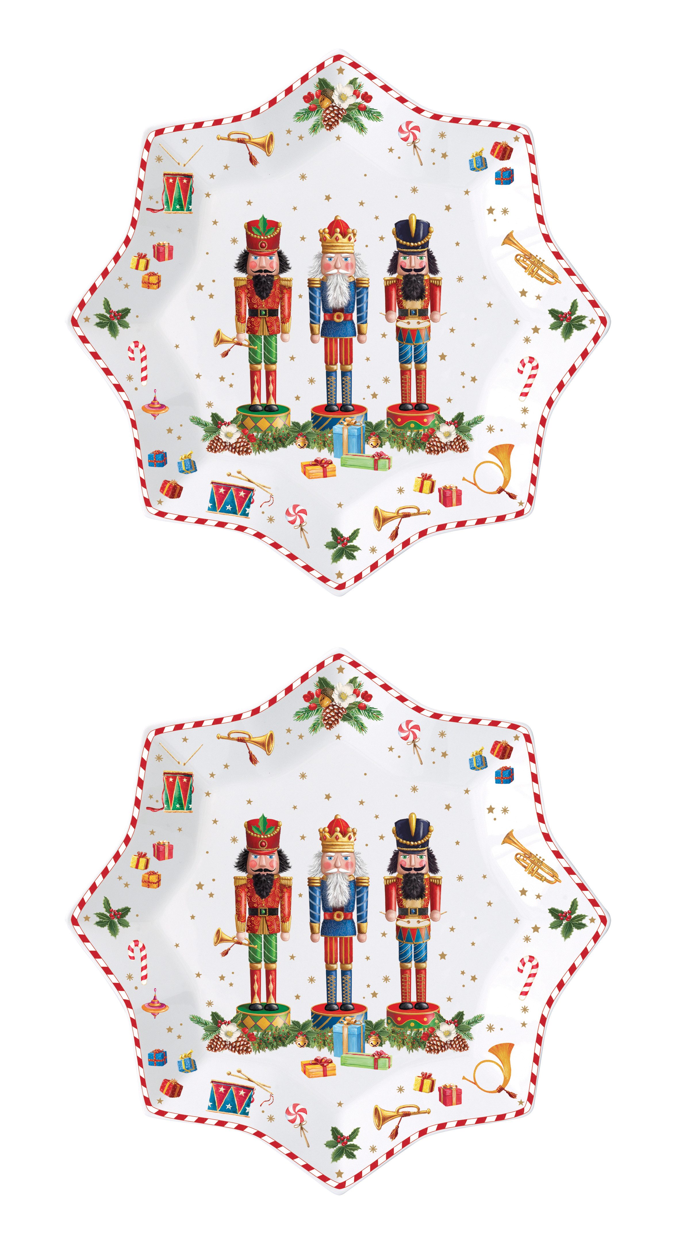 EasyLife Dessertteller VNUT1001 - "Vintage Nutcracker", 2er SET in Geschenkverp., 20 cm, (2 St)