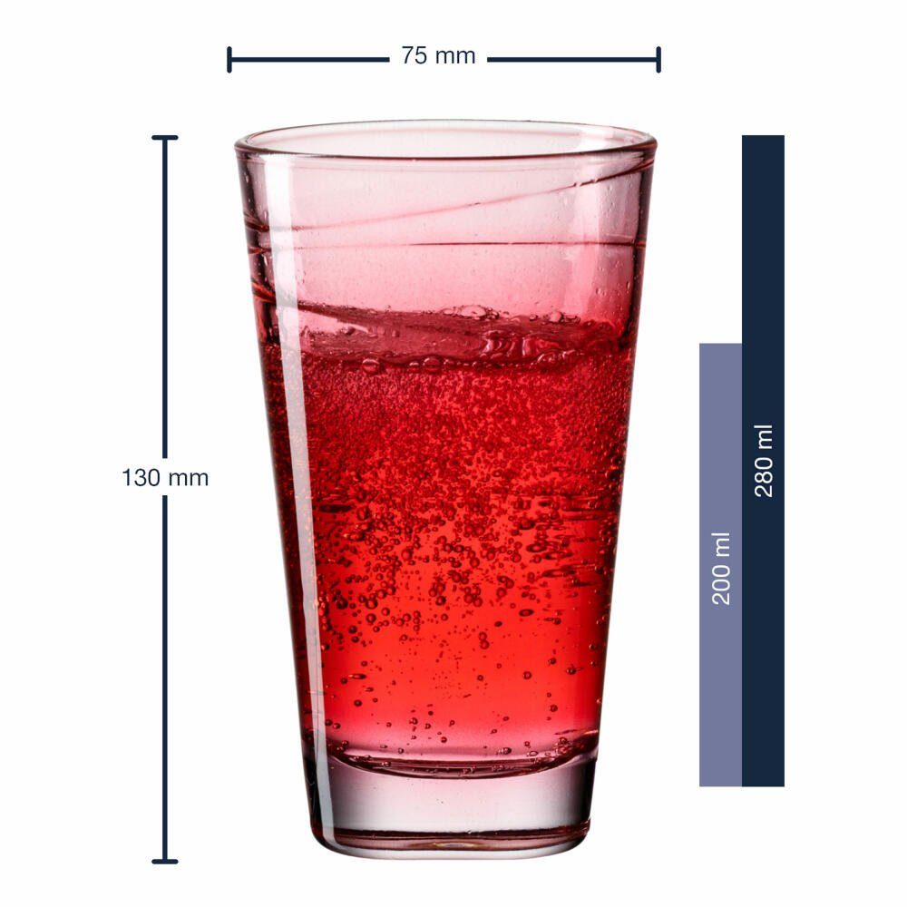 LEONARDO Glas Vario Struttura rot 280 ml, Glas
