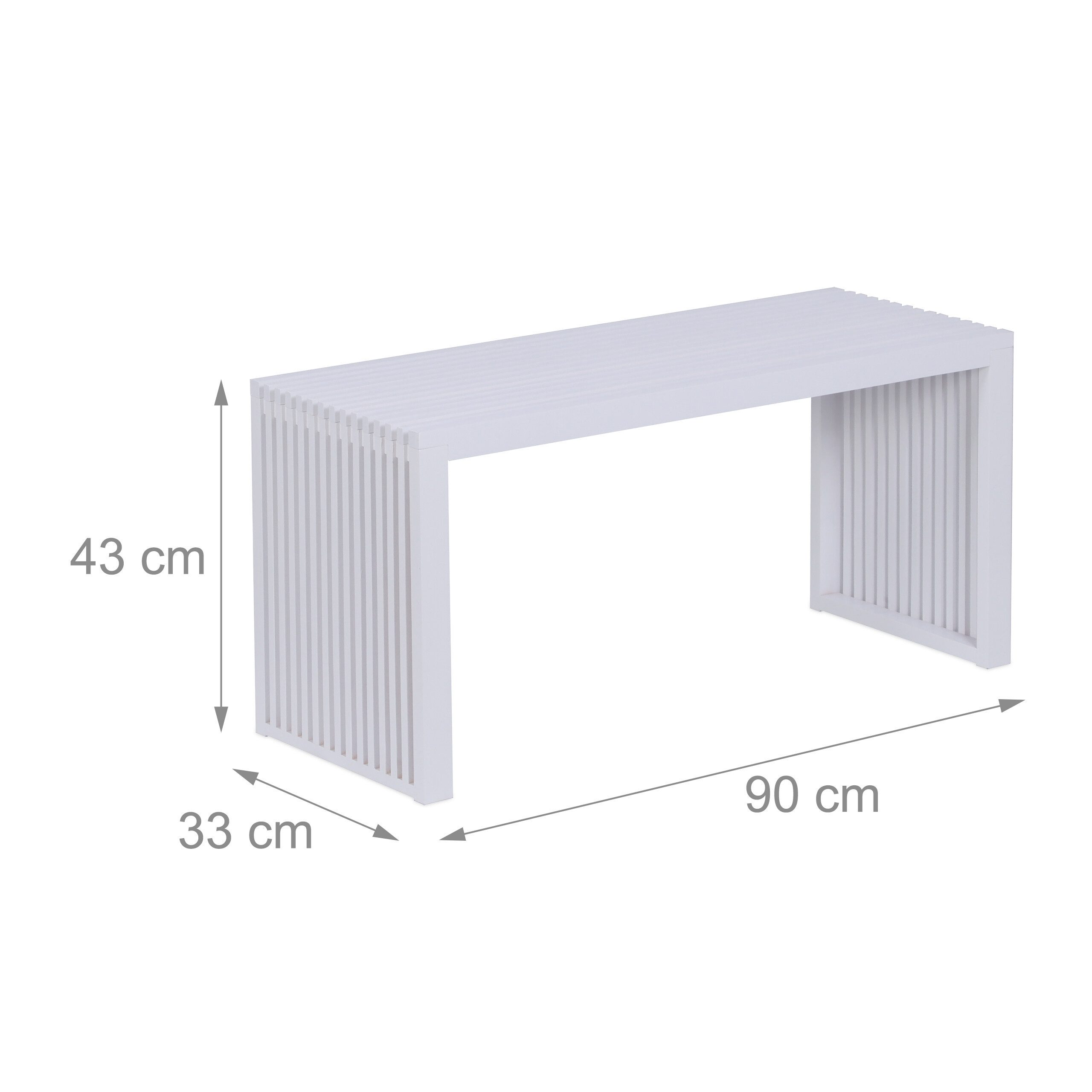 relaxdays Sitzbank Minimalistische Sitzbank aus Bambus (1-St), weiß, XL – Bild 4 von 5