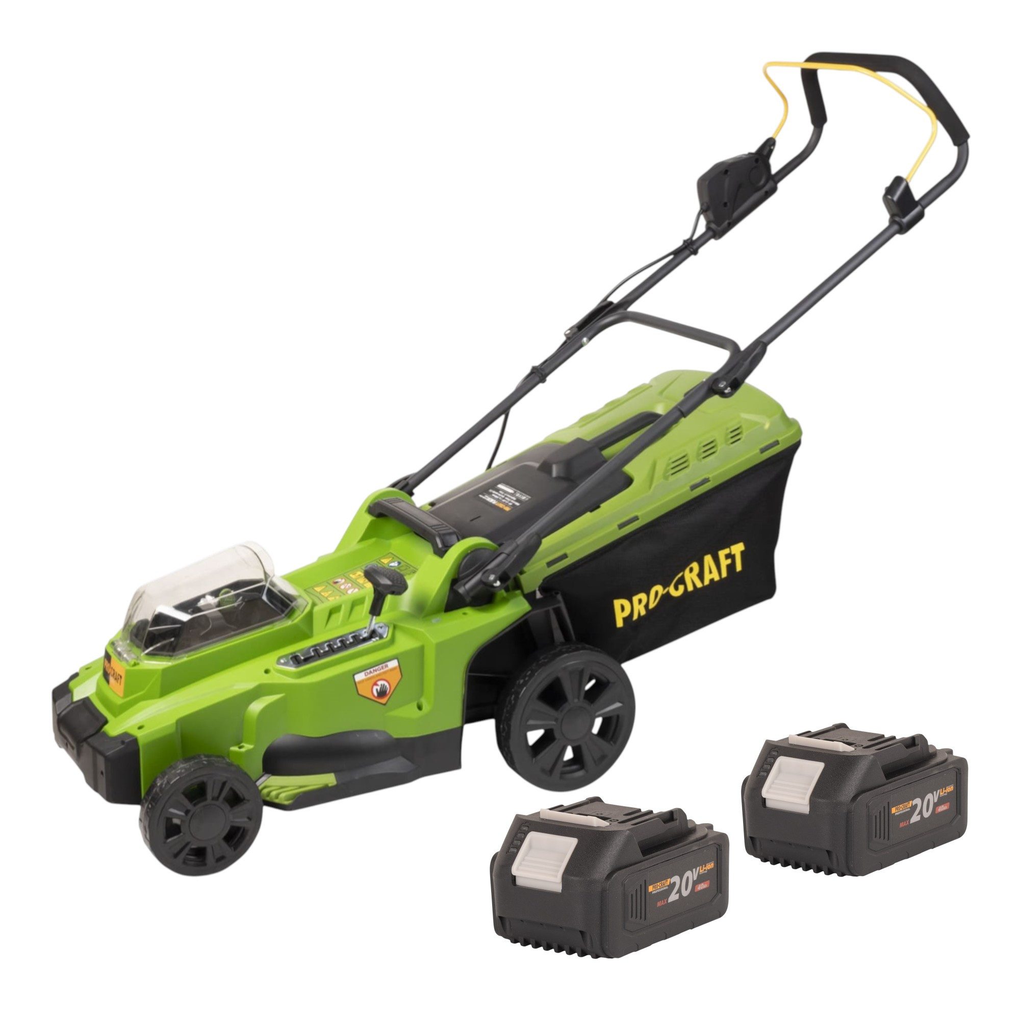 PRO CRAFT Akkurasenmäher PLM20bb Rasenmäher 40 V (2x 20 V) 370 mm + 2x Akku 4,0 Ah - ohne Lader