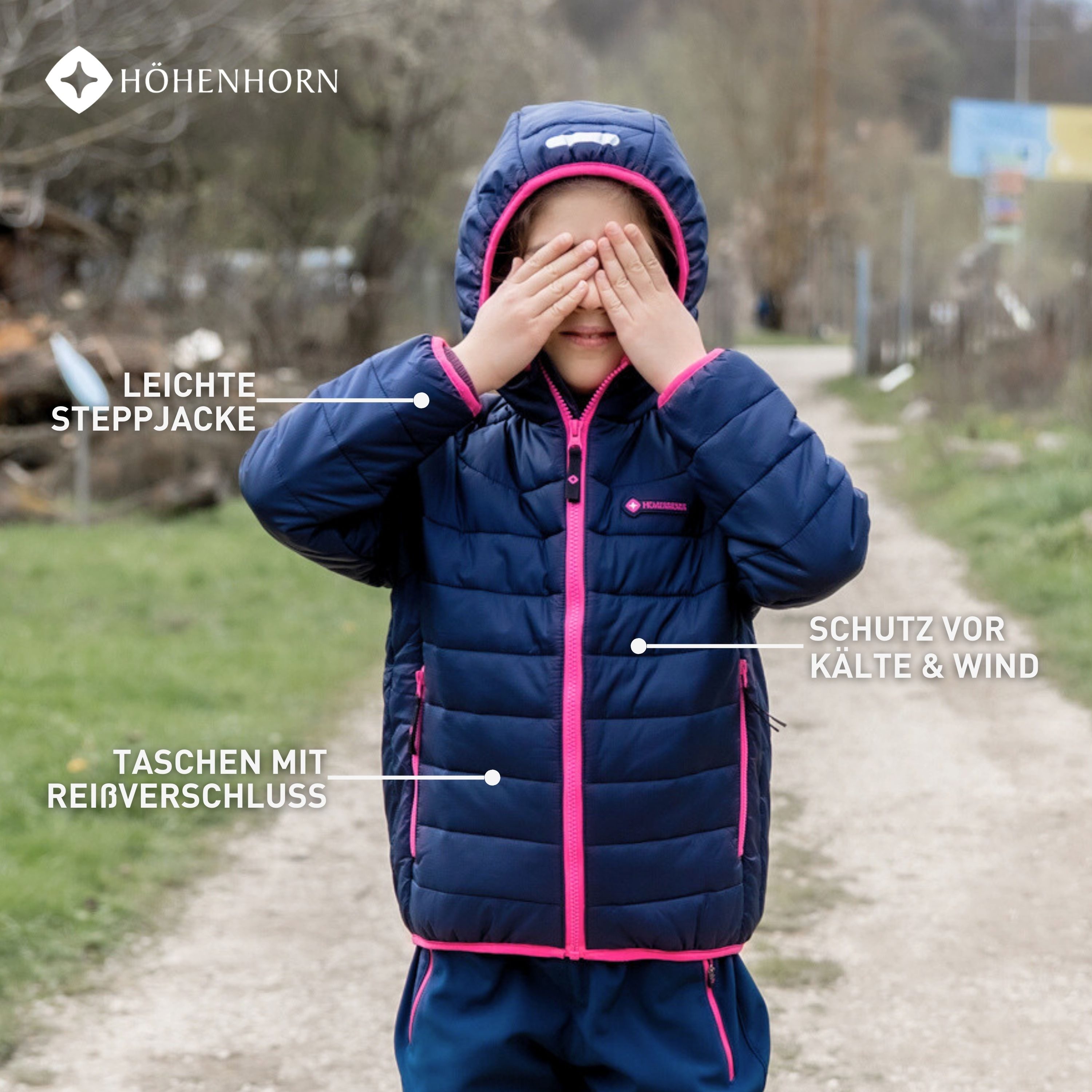 Höhenhorn Steppjacke Krocko Kinder Jacke Jungen Mädchen Kids Übergangsjacke leichtes Eigengewicht, Thermo-Wattierung
