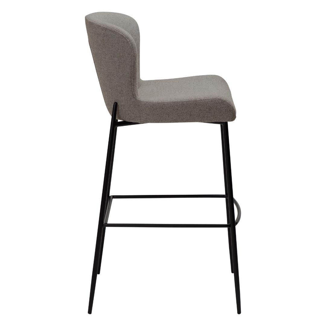 ebuy24 Barhocker Glam Dan-Form Barhocker Bouclé hellbraun.