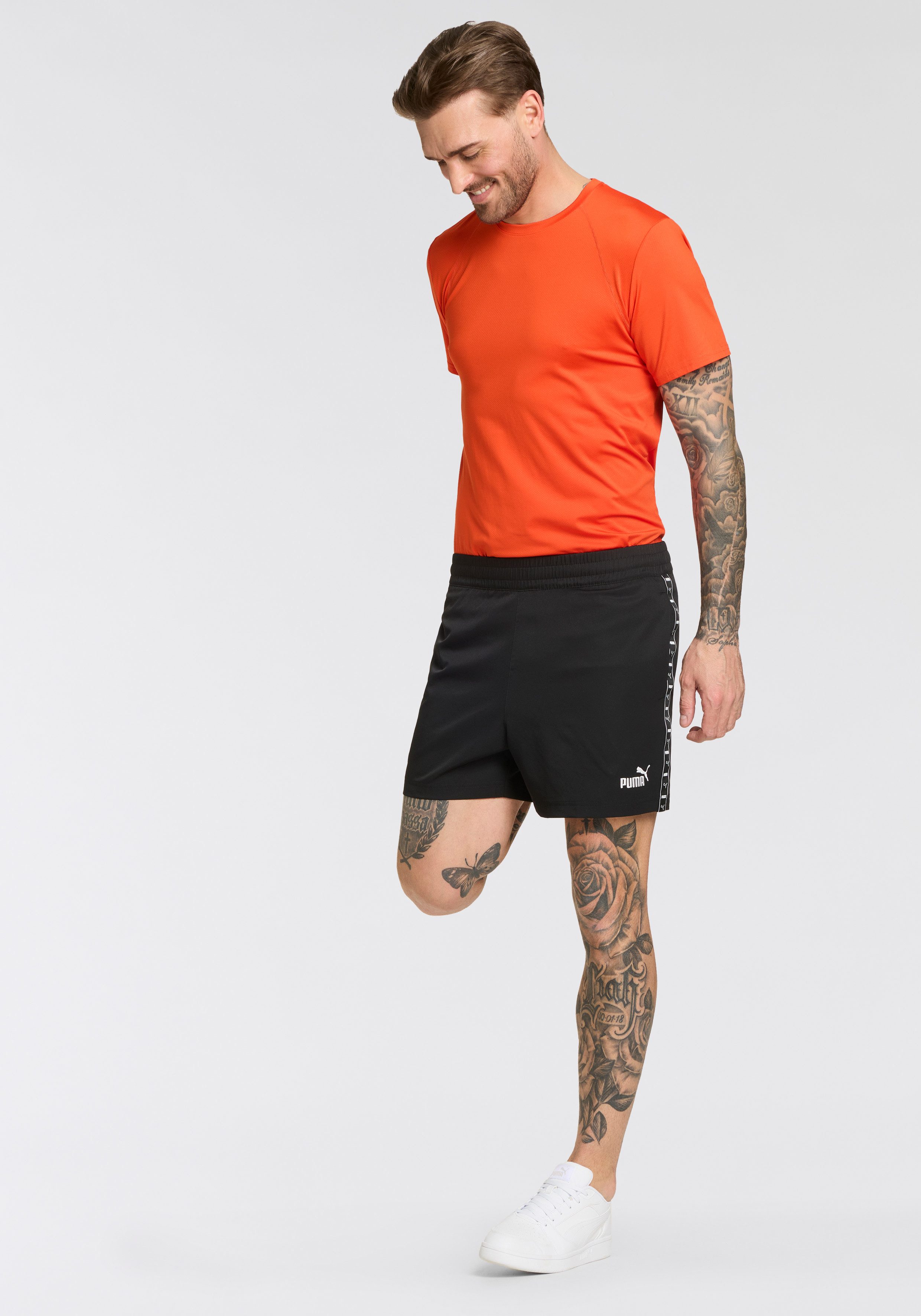 PUMA Shorts ESS TAPE WOVEN SHORTS 5" aus Polyester, mit Eingrifftaschen, Regular Fit