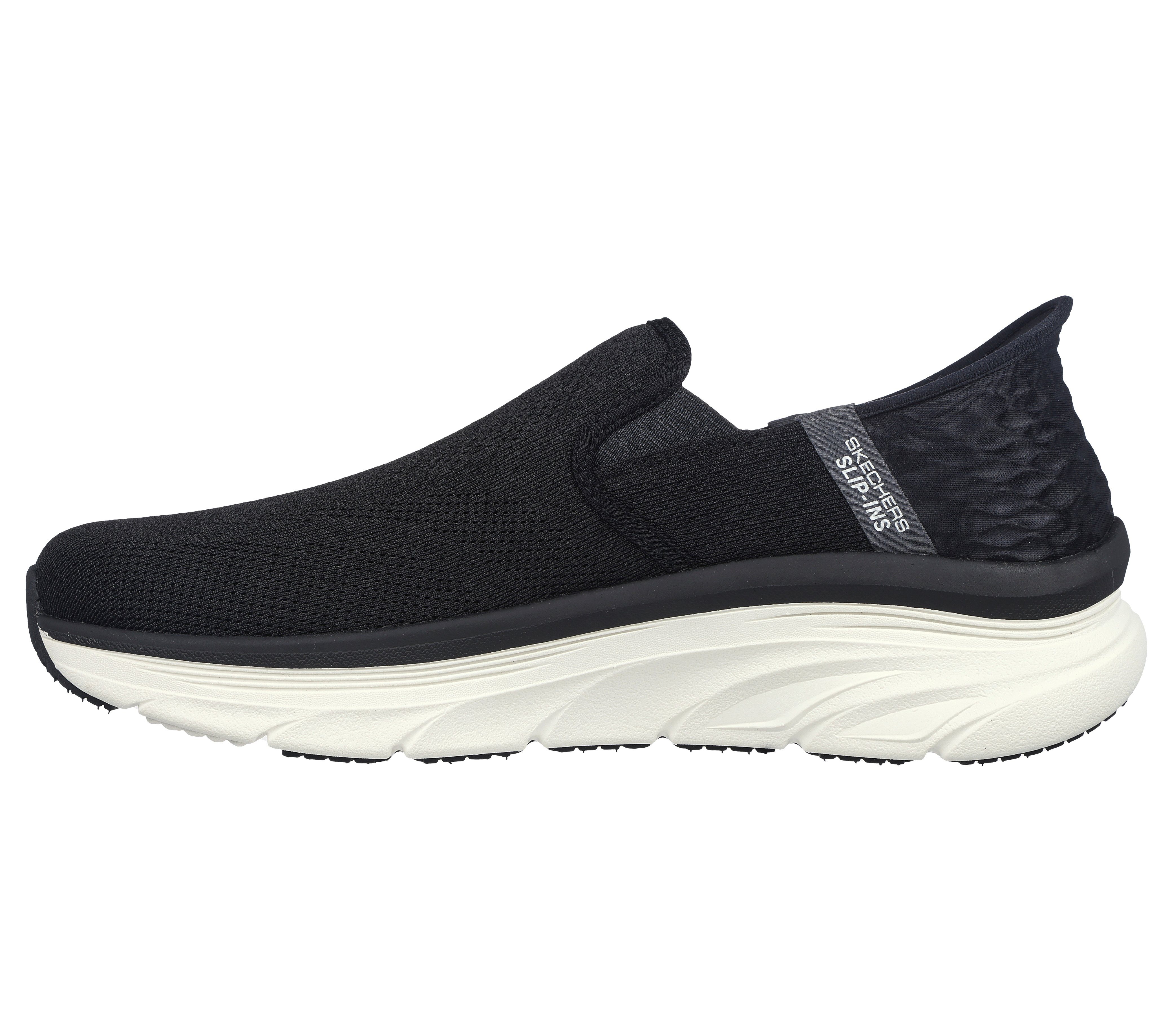 Skechers D'LUX WALKER ORFORD Sneaker Air-Cooled Gepolsterte Memory Foam Komfort-Innensohle Slip-On Schwarz