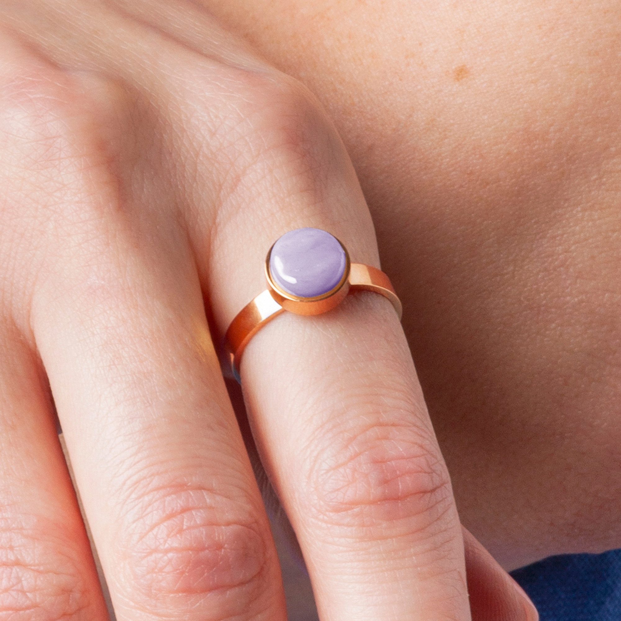 ALEXASCHA Fingerring Verstellbarer Ring mit Stein • 8mm