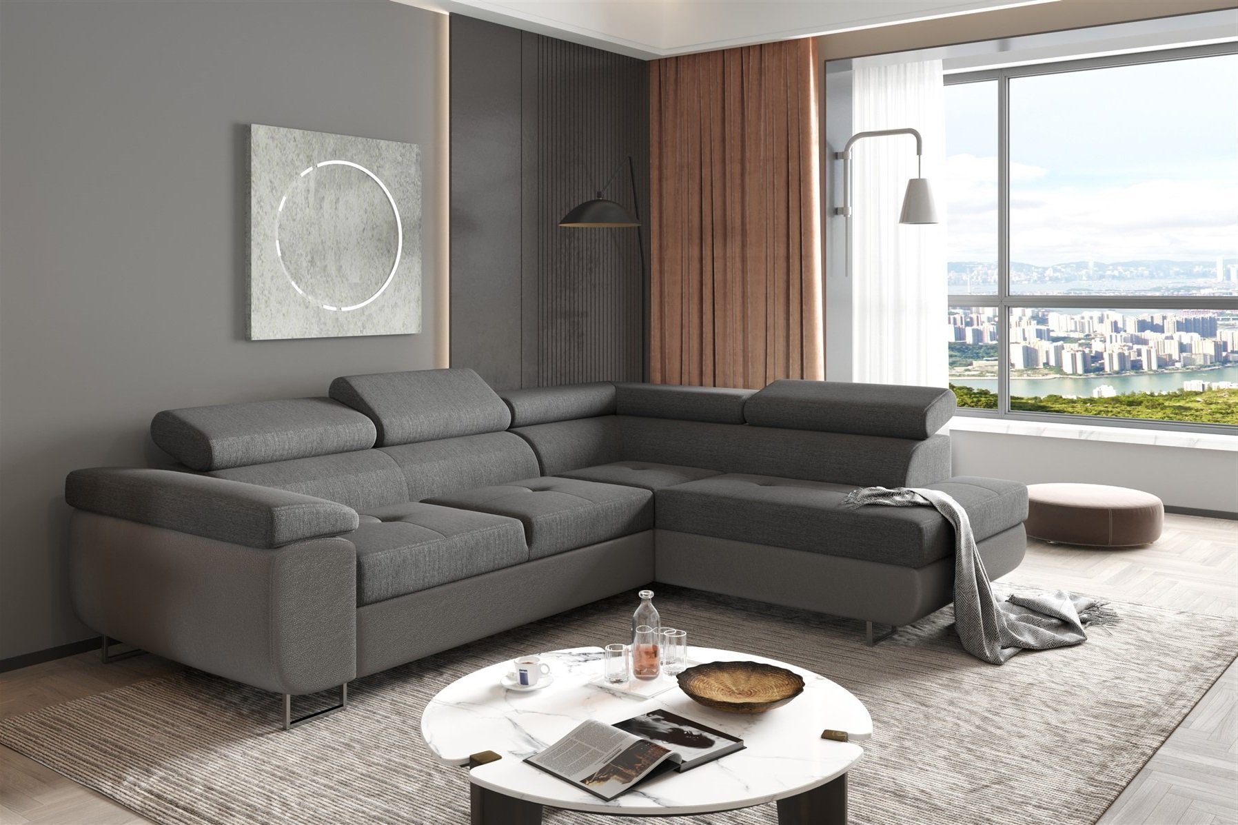 Fun Möbel Ecksofa Couchgarnitur JADE Stoff günstig online kaufen