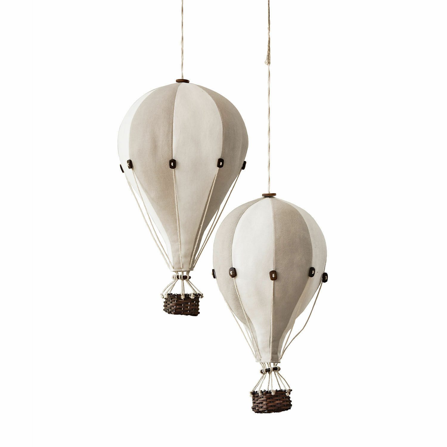 Mirabeau Wanddekoobjekt Deko-Heißluftballon 2er Set Merrybean creme/grau