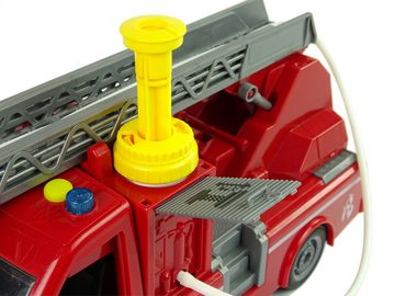 LEAN Toys Spielzeug-Auto Feuerwehrauto Wasser Lichter Feuerwehr Auto Schlauch Sound Lichteffekt