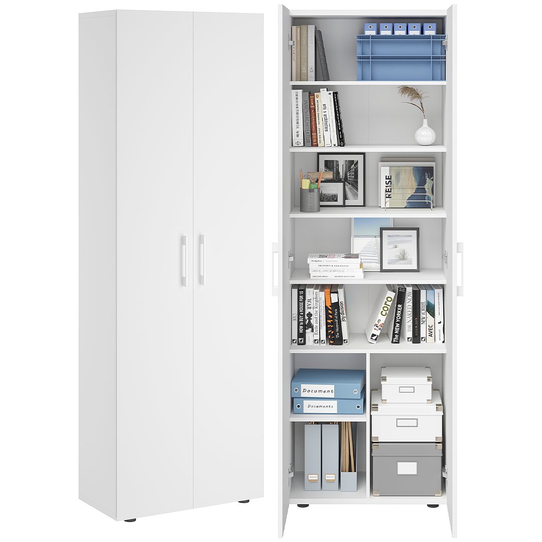Bellamio Mehrzweckschrank Apol (Weiß) Aktenschrank mit 2 Türen & 8 Fächern, günstig online kaufen