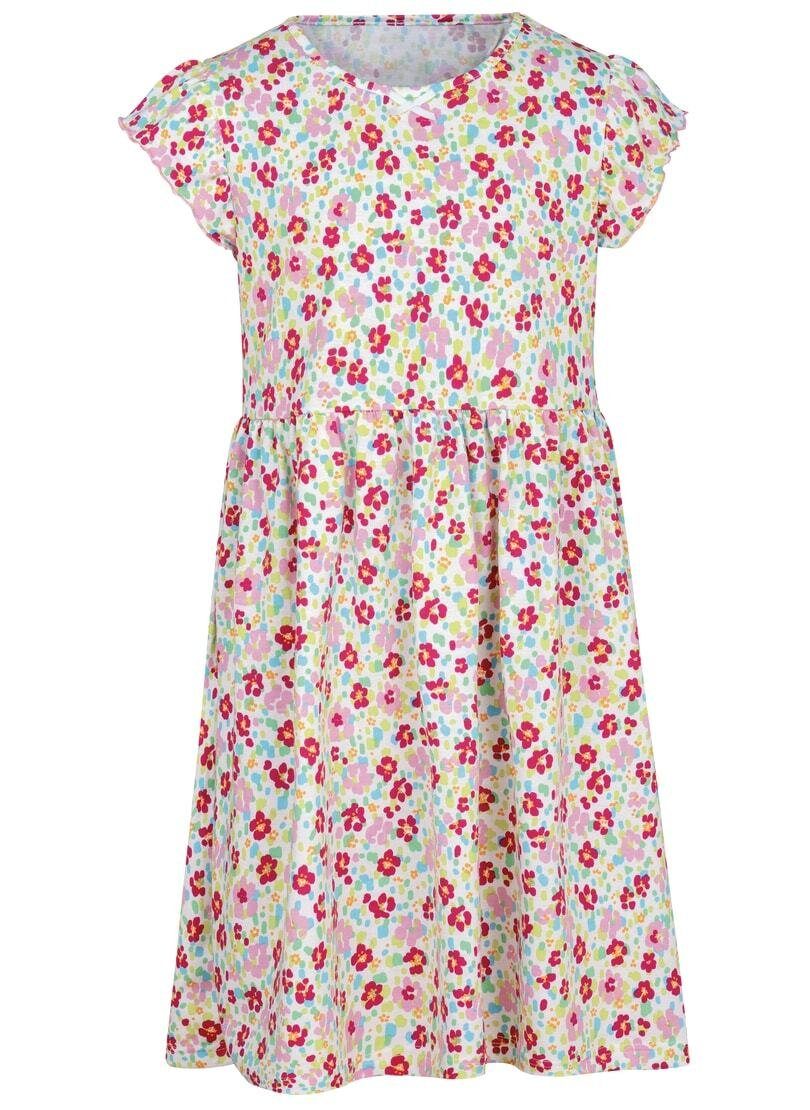 Trigema farbenfrohem mit TRIGEMA Kleid Jerseykleid Blumenmuster