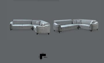 JVmoebel Ecksofa Graues Ecksofa L-Form Couch Polster Eckgarnitur Modernes Design, Made in Europe