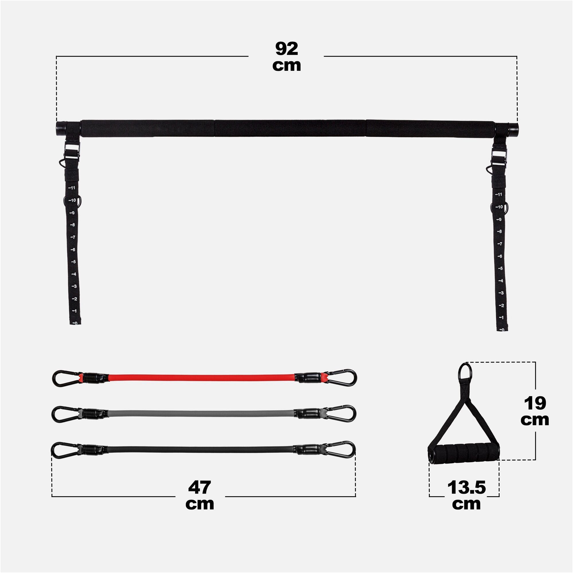GORILLA SPORTS Expander Pilates Set inkl. Stange und Widerstandsbänder