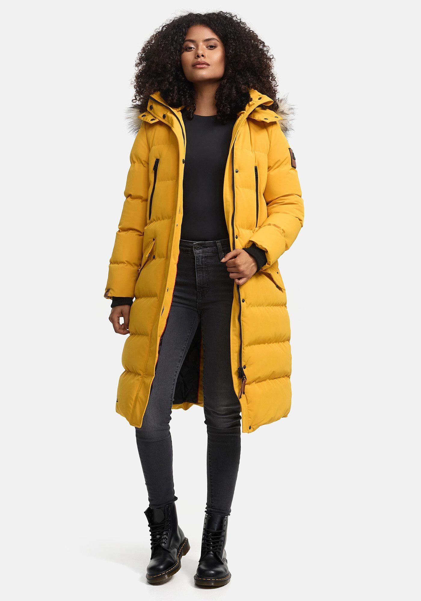 Marikoo Parka Schneesternchen langer Parka mit abnehmbarer Kapuze