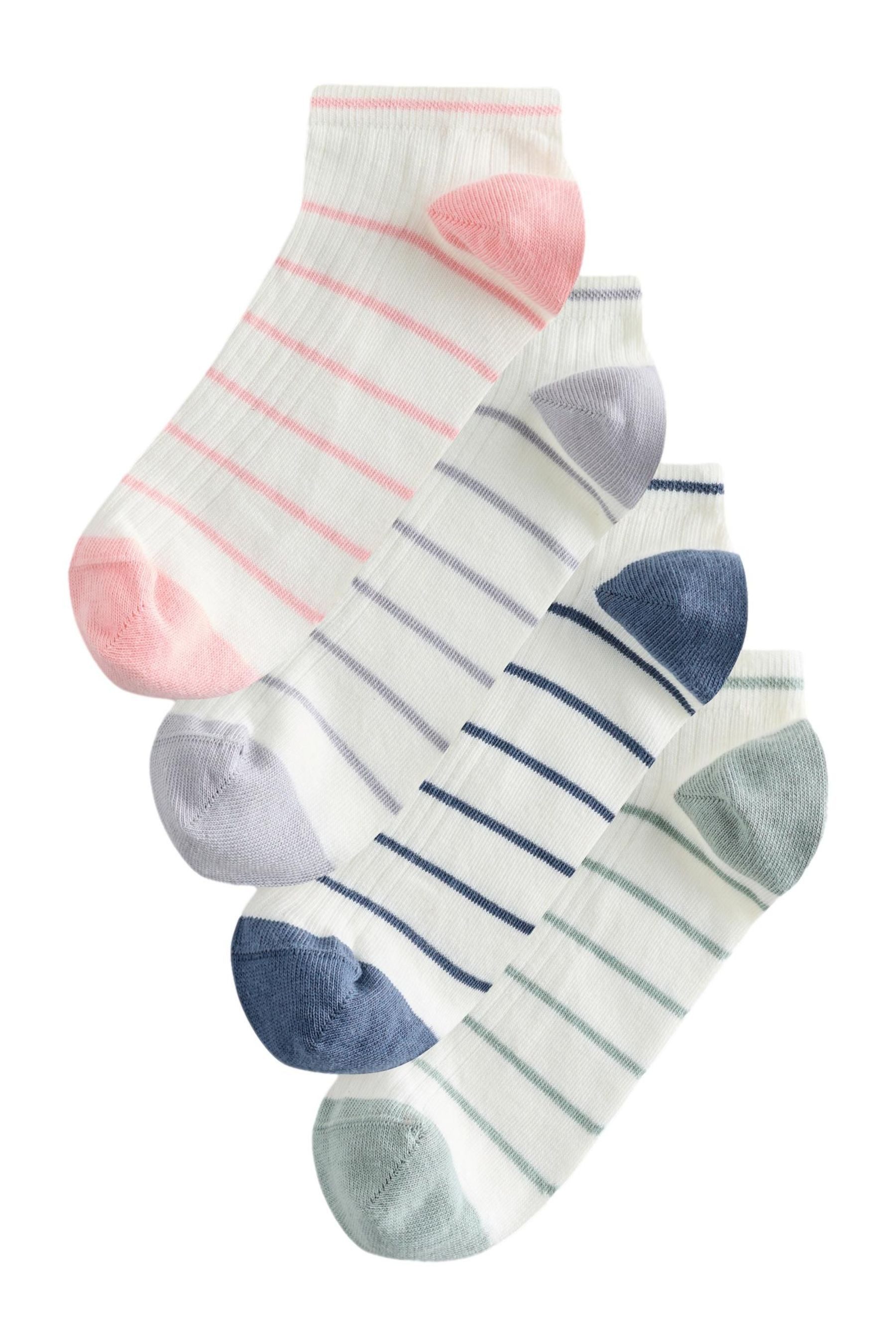 Next Basicsocken Gerippte Sneakersocken mit Streifen, 4er-Pack (1-Paar)