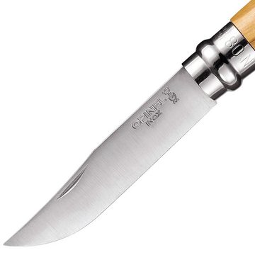 Opinel Taschenmesser Geschenk Set Messer No. 8 + Etui, Klappmesser Taschenmesser Oliven Holz