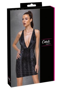 Cottelli Collection Minikleid Kurzes enges Kleid in Schlangenhaut-Optik - schwarz