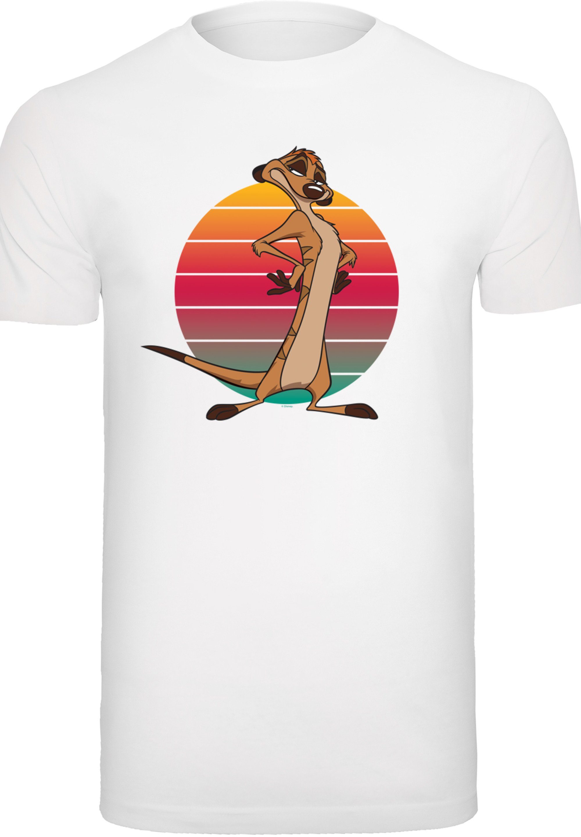 Sunset F4NT4STIC König Timon Print der weiß T-Shirt Löwen Disney