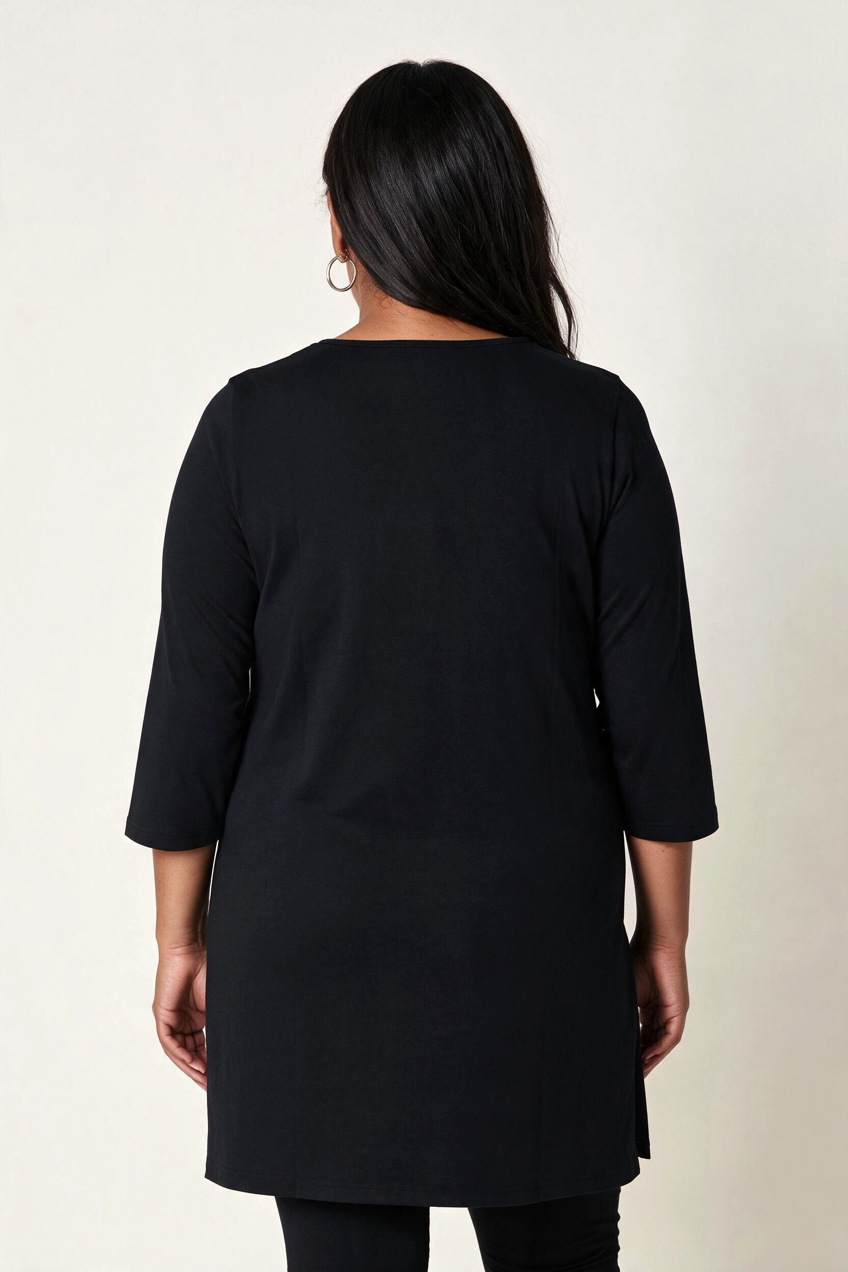 Ulla Popken Longshirt Longshirt A-Linie Rundhalsausschnitt 3/4-Arm – Bild 4 von 5