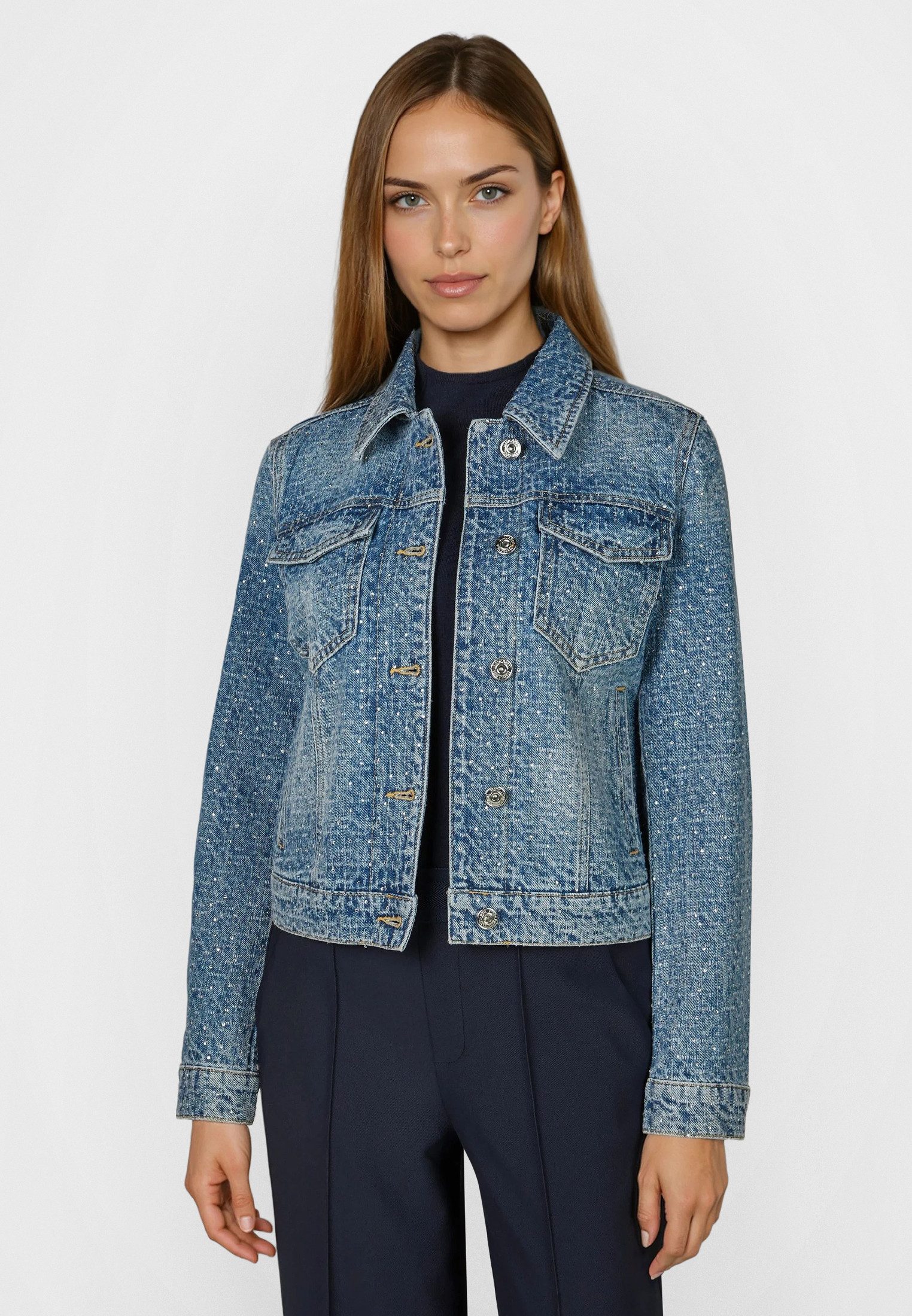 MARC AUREL Jeansjacke mit Drop Needle Muster günstig online kaufen