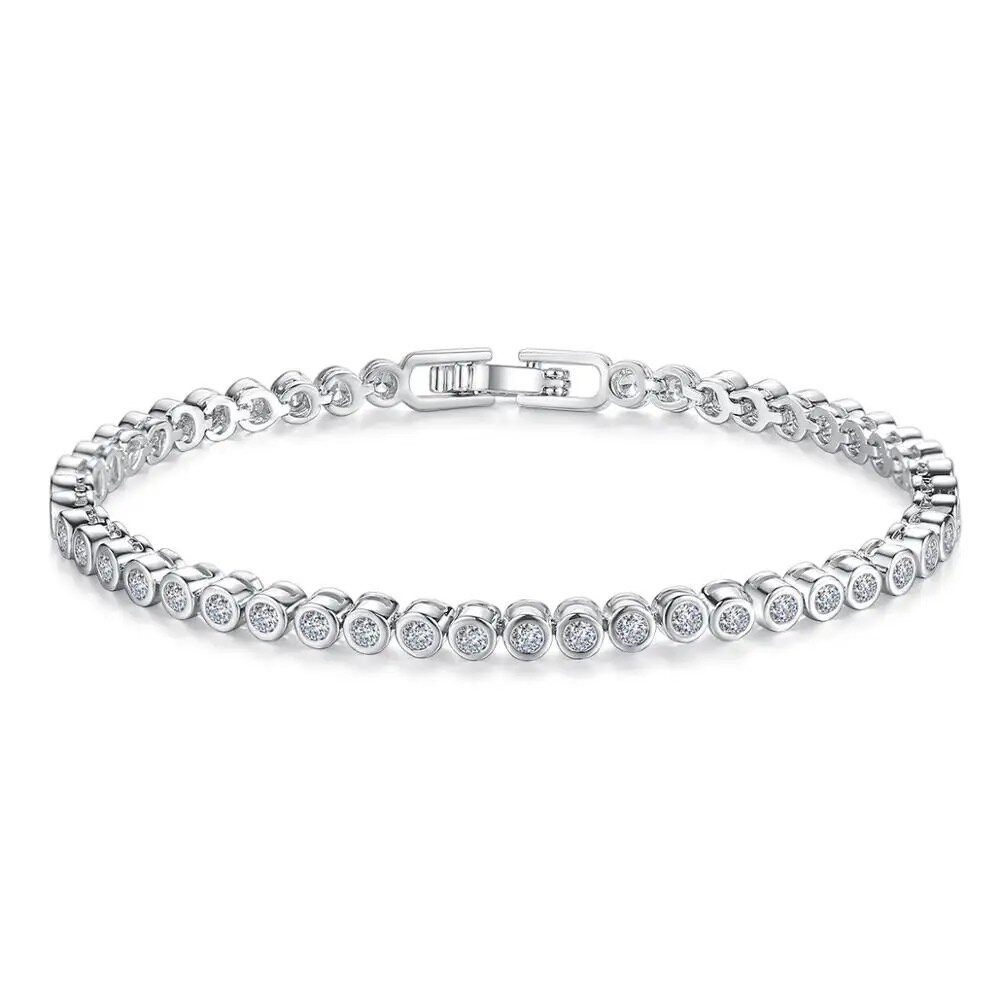 Tennisarmband Damen Tennisarmband Damen Silber Zirkonia Armband 19cm