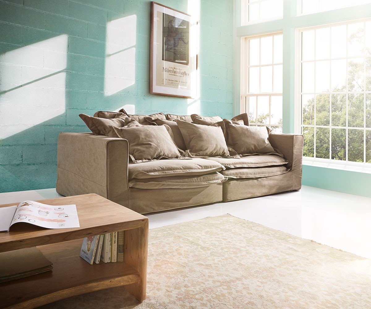 DELIFE Big-Sofa »Sharona«, Braun 234x117 cm mit Kissen Hussensofa online  kaufen | OTTO