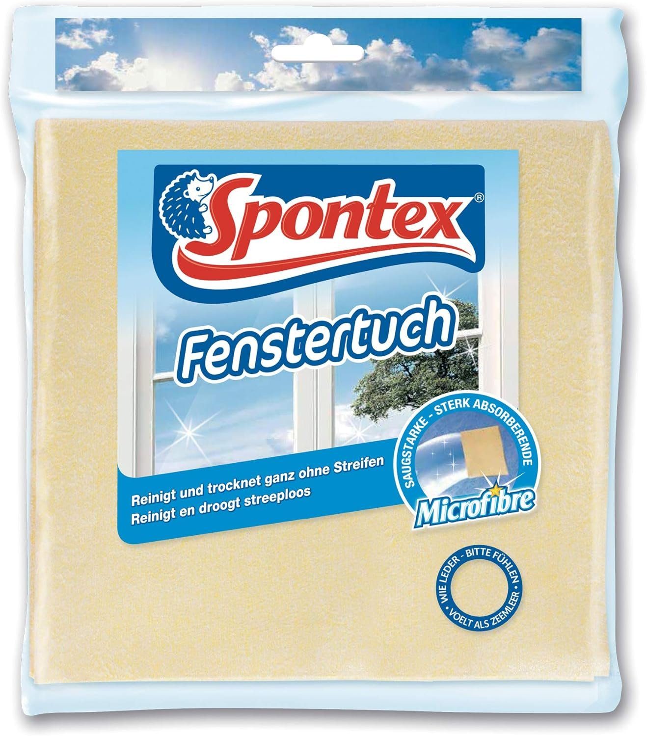 SPONTEX Mikrofaser Fenstertuch Mikrofasertuch (1-tlg)