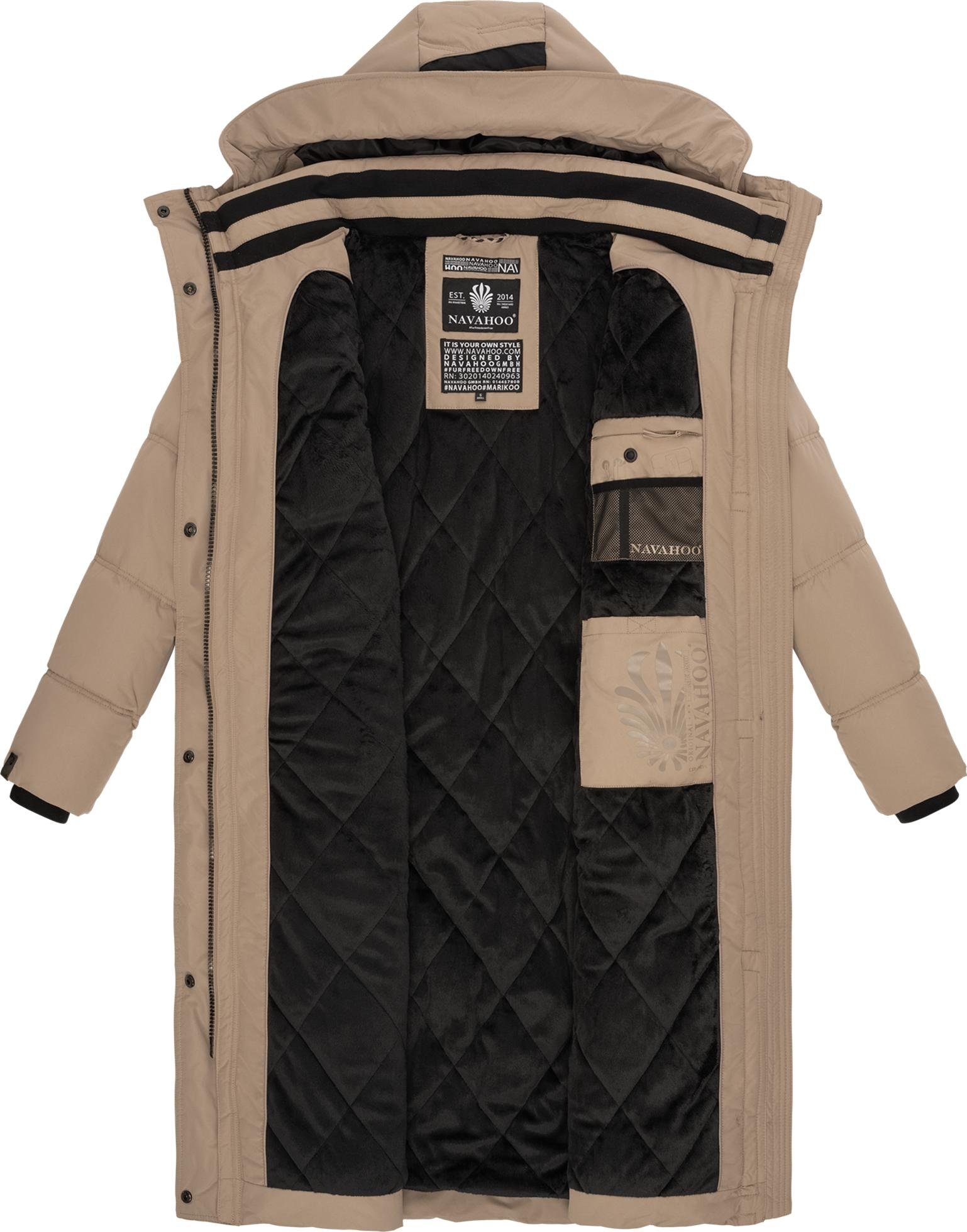 Navahoo Steppmantel Kuschelmausi Moderner Damen Wintermantel mit großer Kapuze