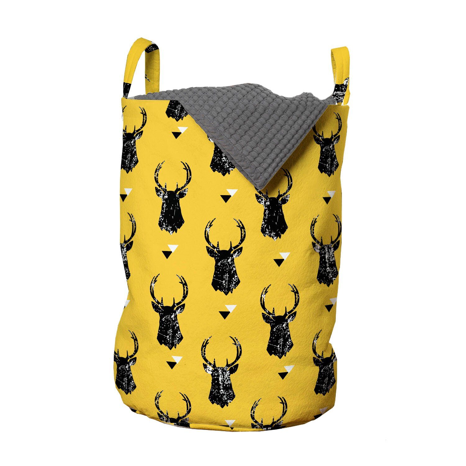 Abakuhaus Wäschesäckchen Wäschekorb mit Kordelzugverschluss Tier Deer Repetitive für Moderne Griffen Heads Waschsalons