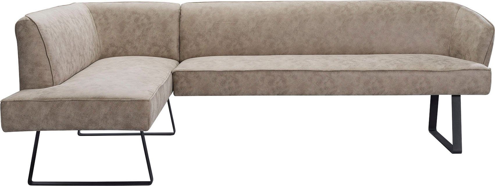 exxpo - sofa fashion in Americano, Keder mit Metallfüßen, verschiedenen Eckbank Bezug und Qualitäten