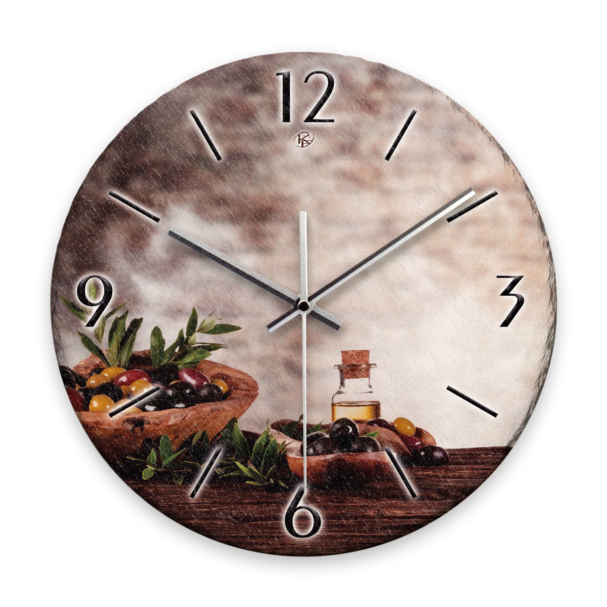 Kreative Feder Wanduhr Wanduhr „Bunte Oliven“ günstig online kaufen