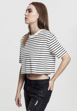 URBAN CLASSICS Kurzarmshirt Damen Ladies Short Striped Oversized Tee (1-tlg)