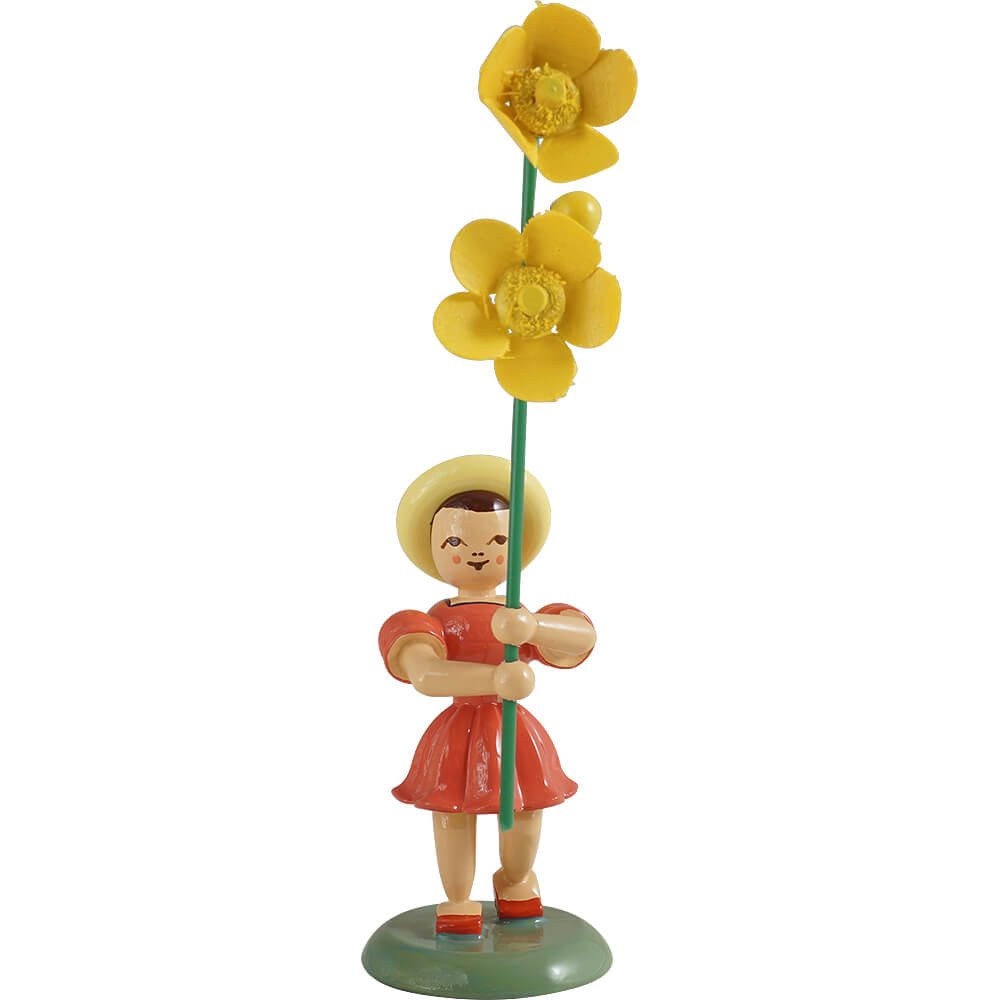 Blank Kunstgewerbe Dekofigur Blumenkind mit Butterblume, farbig (12cm) von Blank Kunsthandwerk