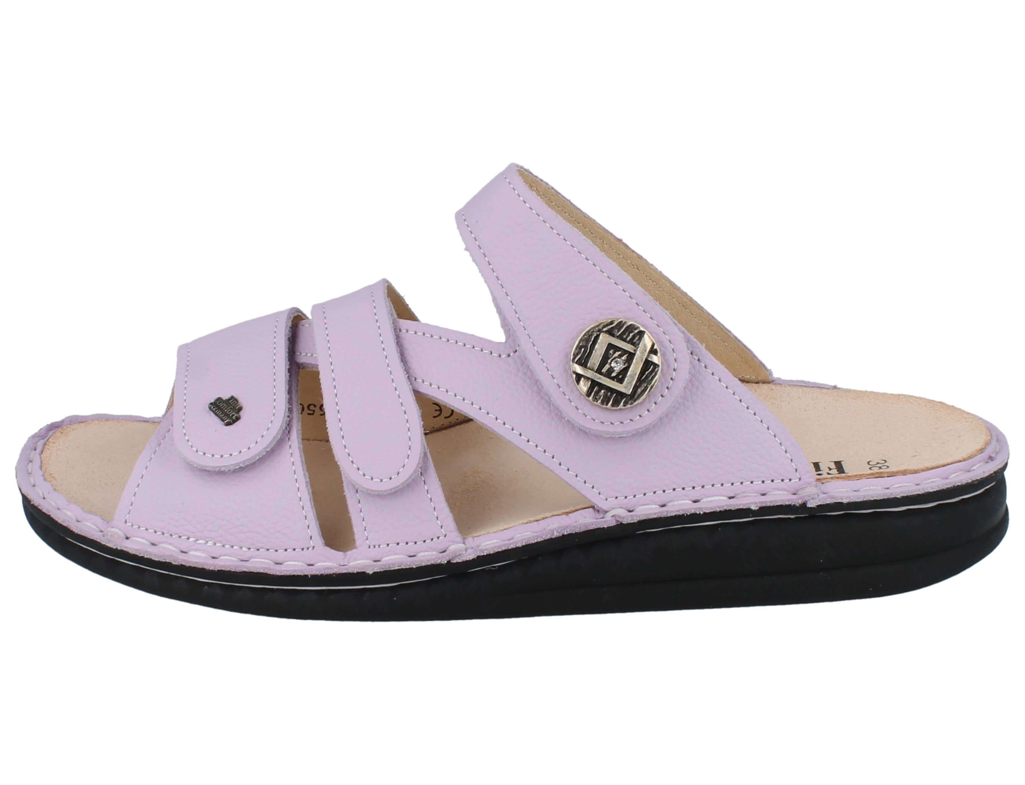Finn Comfort FINN COMFORT Agueda Damen Pantolette lila flieder Glattleder - Größe: Pantolette Wechselfußbett