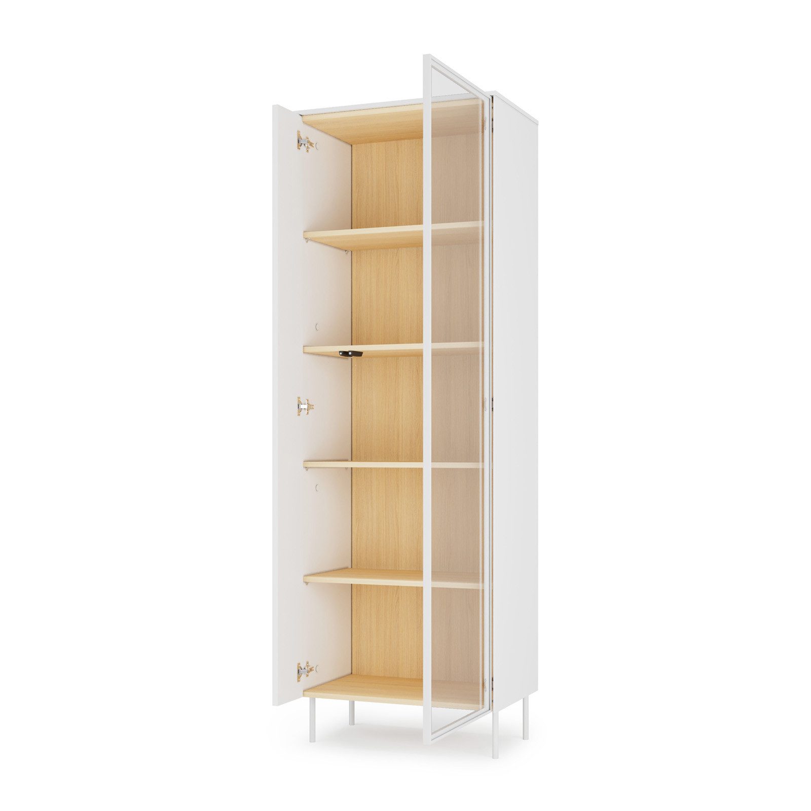 HAUSELEMENT Standvitrine LIBA LB-01 Vitrinenschrank mit LED-Beleuchtung Regalschrank Modern