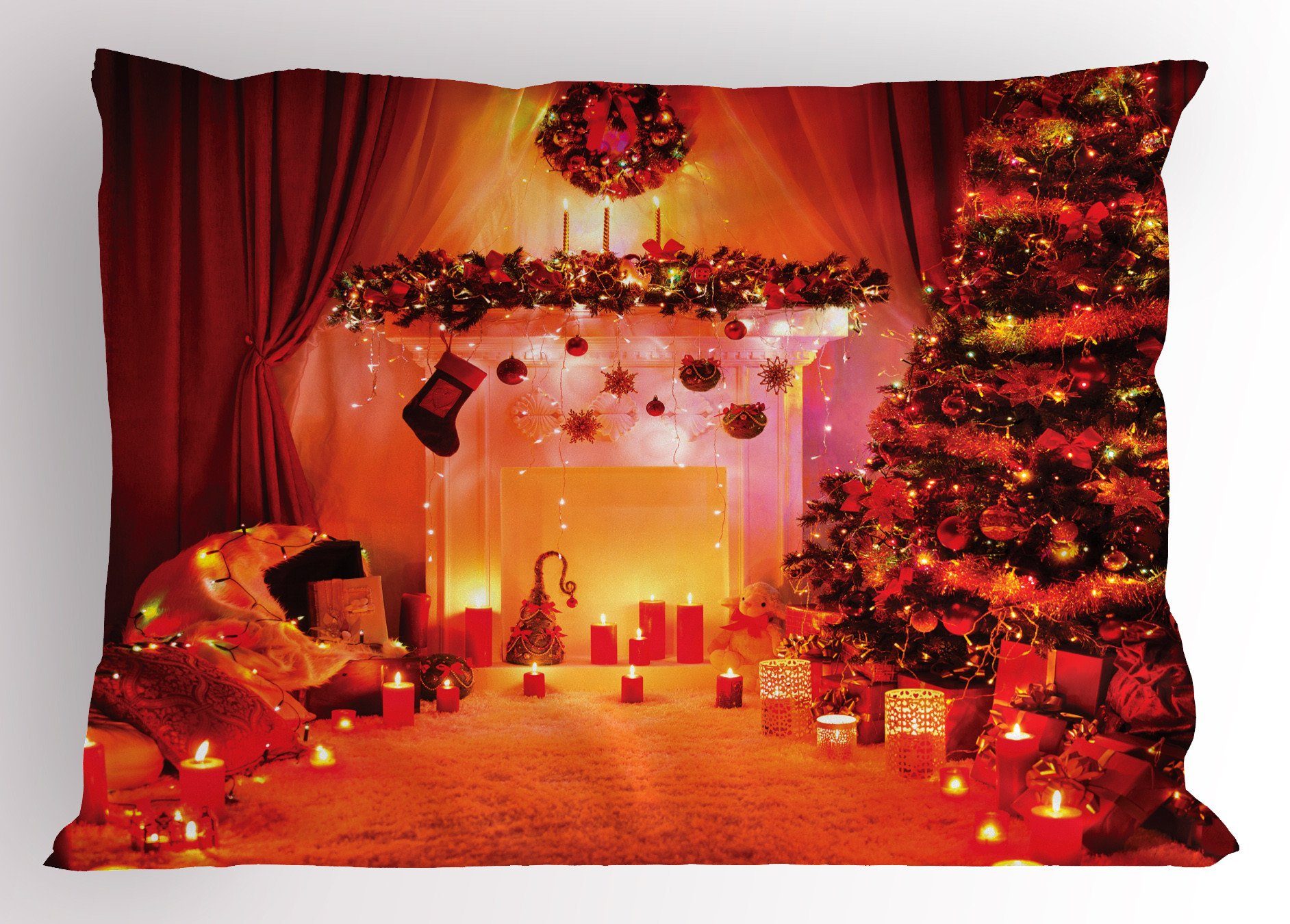 Kissenbezüge Dekorativer Standard King Size Gedruckter Kissenbezug, Abakuhaus (1 Stück), Weihnachten Noel New Years Theme