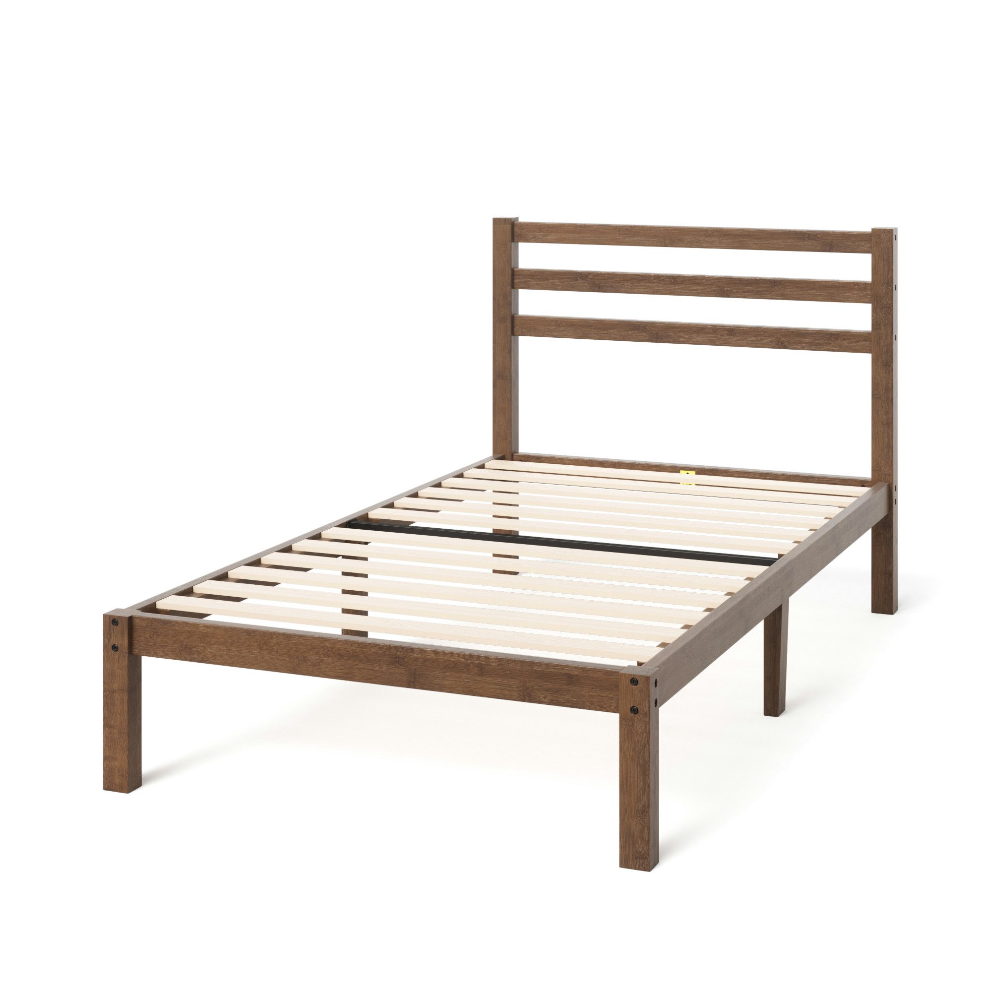 ZINUS Massivholzbett Leni (Packung, 1-tlg., aus nachhaltigem Bambusholz, Braun, 90x200 cm), mit Kopfteil, inklusive Lattenrost aus Holz