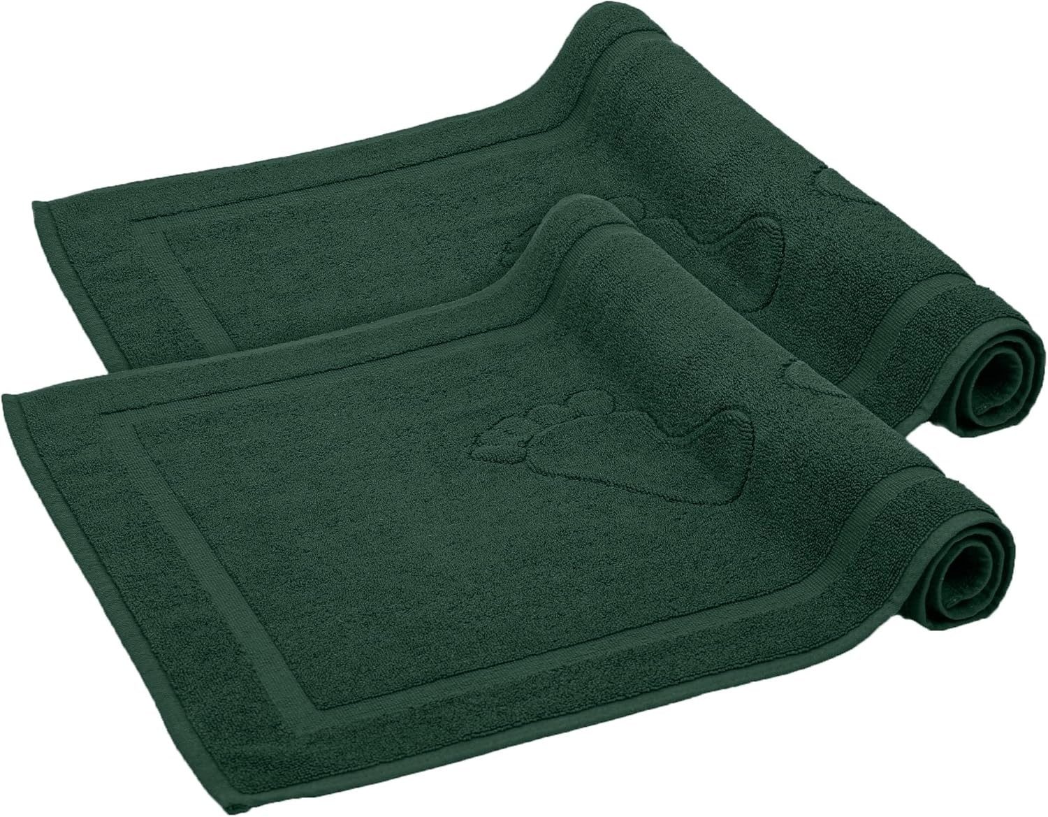 Komfortec Badematte Badvorleger aus 100% Baumwolle, 50x80 cm Duschvorleger, Waschbar Duschmatte, Frottee, Rechteckig, 800 g/m², 2er Set, Saugfähig & Schnelltrocknend