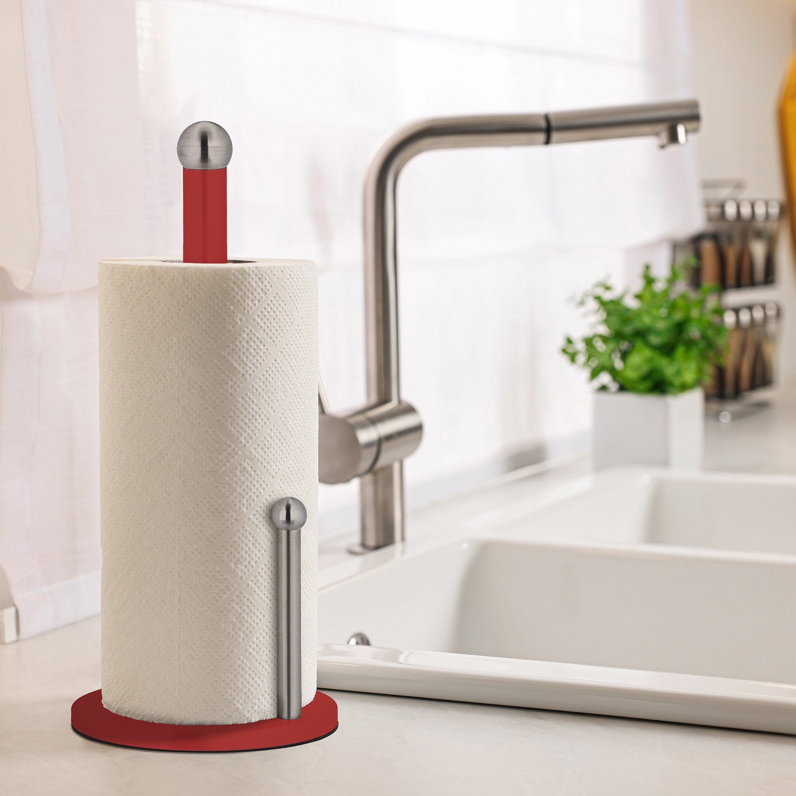 relaxdays Küchenrollenhalter mit Abrollstop