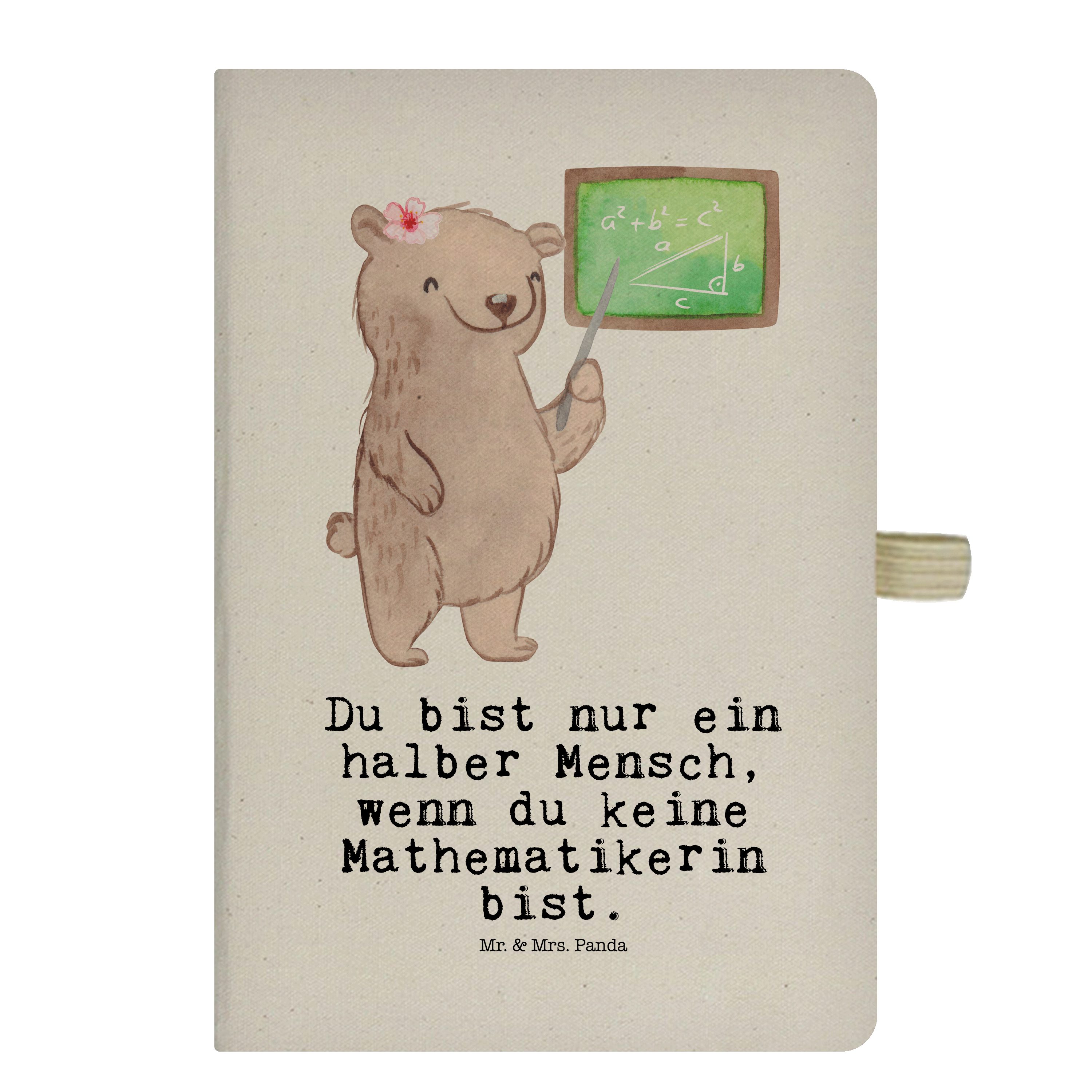 Mathematikerin & Herz Panda - Notizbuch Abschied, Ausbildun Mr. Mrs. Geschenk, Transparent & Panda - mit Mrs. Mr.