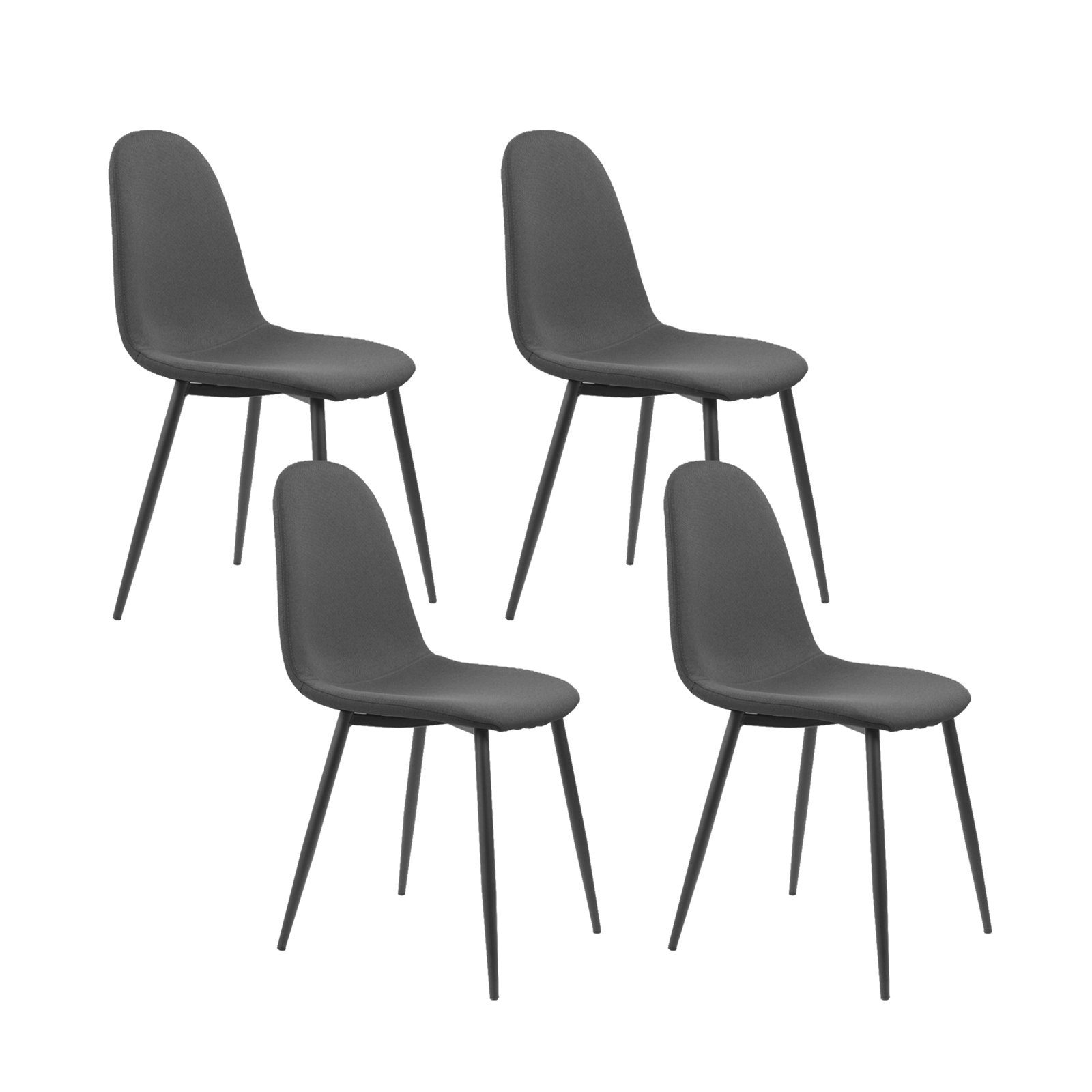 Küchenstuhl 4 St), 4er-Set Esszimmerstuhl Webstoff Stuhl (Set, Savannah HTI-Living Grau
