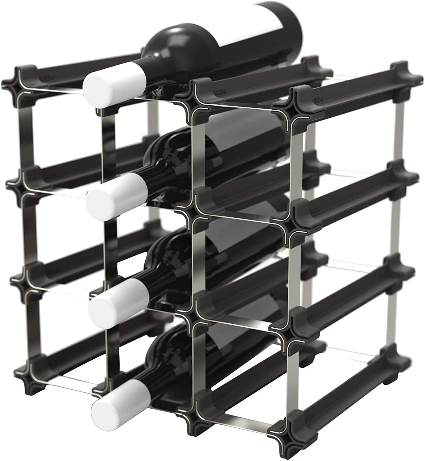 NOOK Flaschenregal Weinregal Stapelbar 9er-Kit – Modular & erweiterbar – für 12 Flaschen, Die Set-Typen des NOOK-Weinregals reichen vom Starter Kit für 6 Flaschen bis zum Large Kit für 60 Flaschen